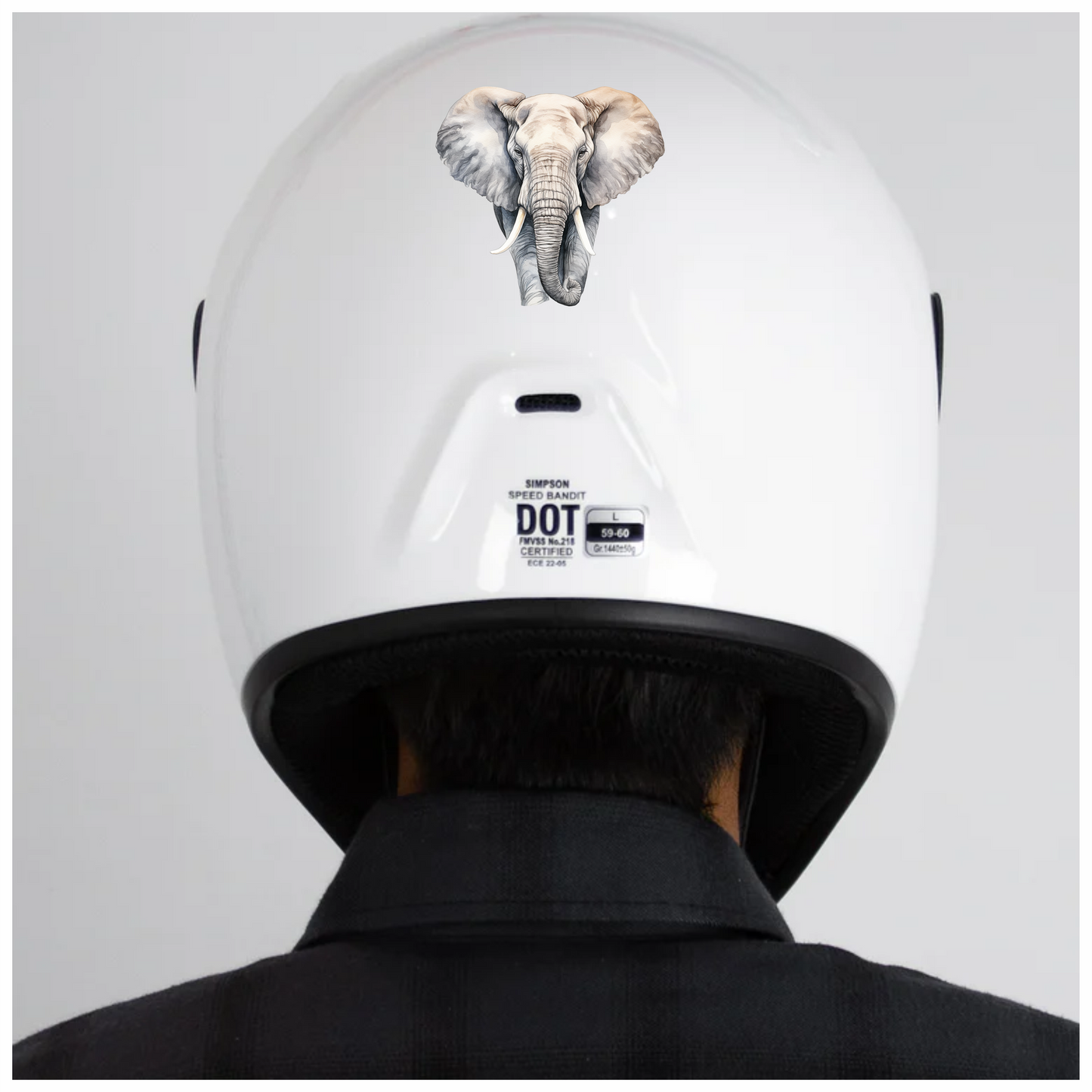 Grey African Elephant With Tusks And Large Ears Vinyl Decal Sticker