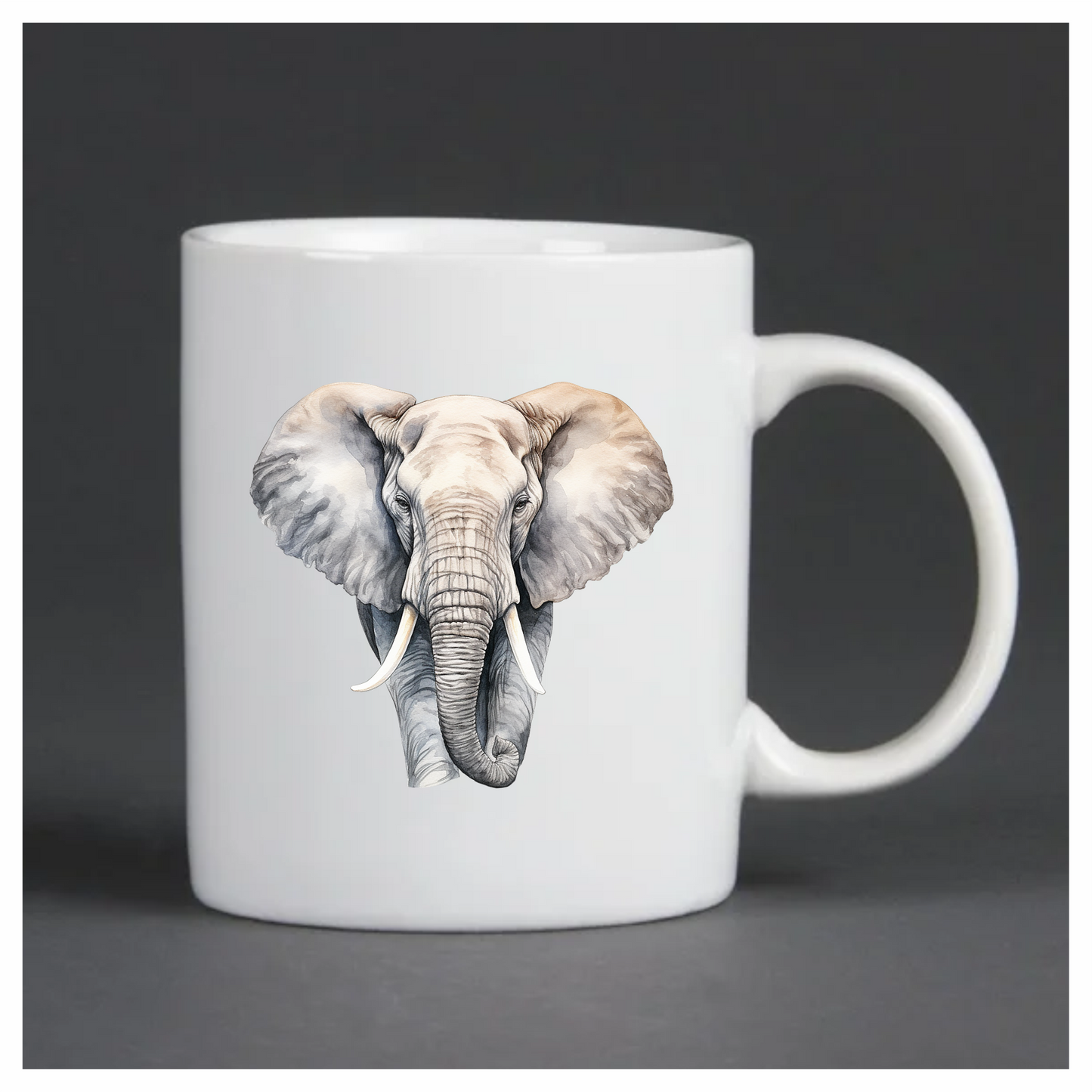 Grey African Elephant With Tusks And Large Ears Vinyl Decal Sticker