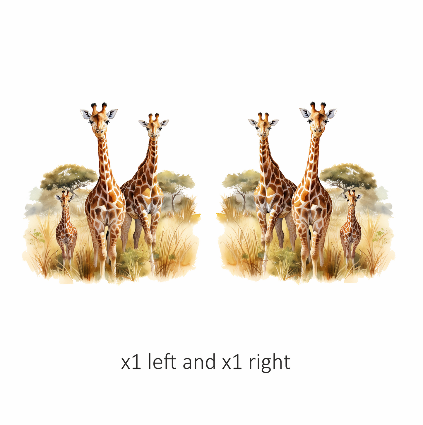 Giraffe Family Safari Brown Vinyl Decal Sticker