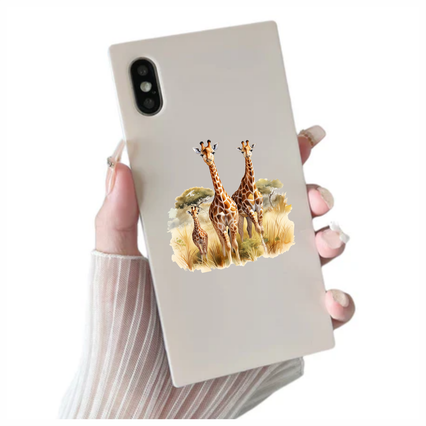 Giraffe Family Safari Brown Vinyl Decal Sticker
