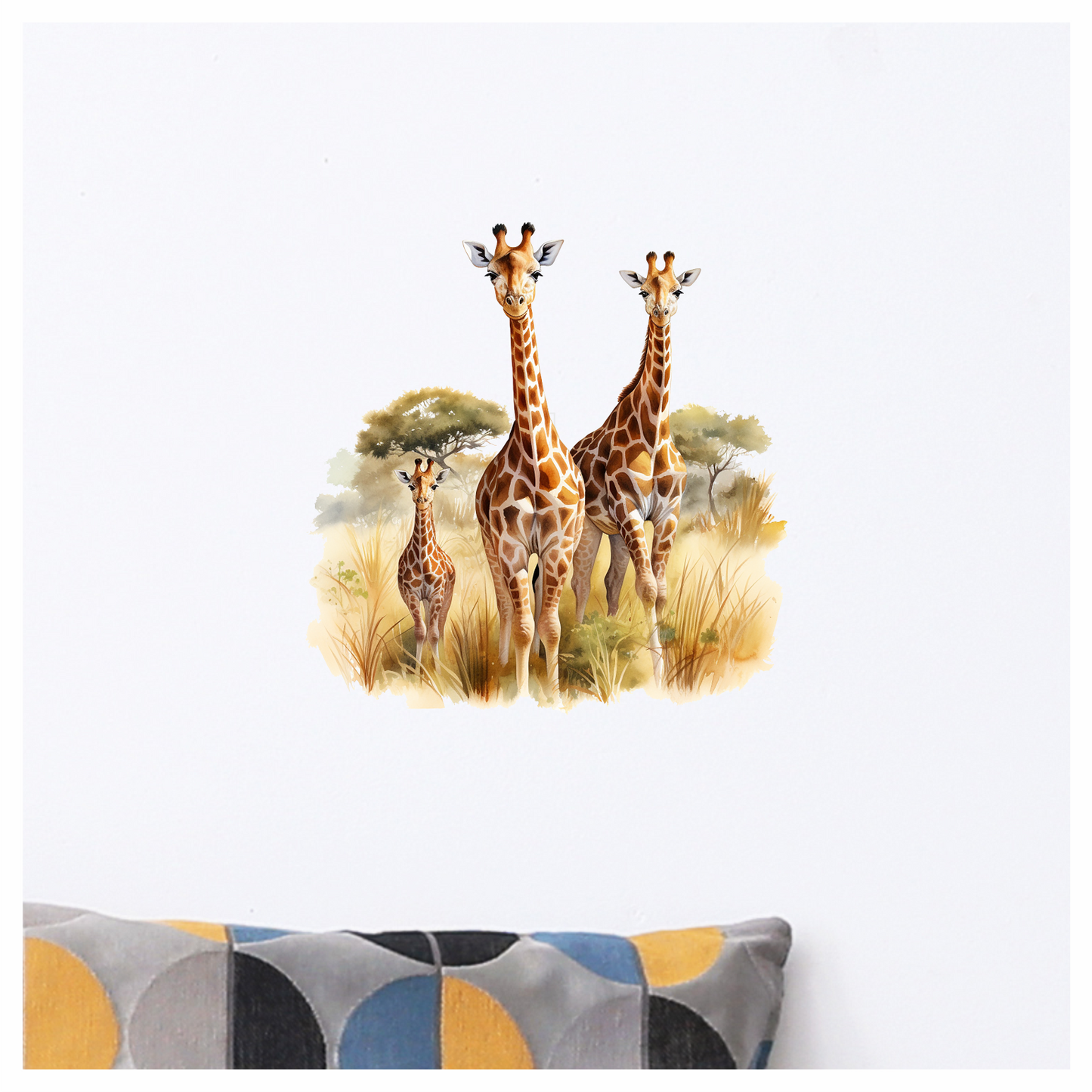 Giraffe Family Safari Brown Vinyl Decal Sticker