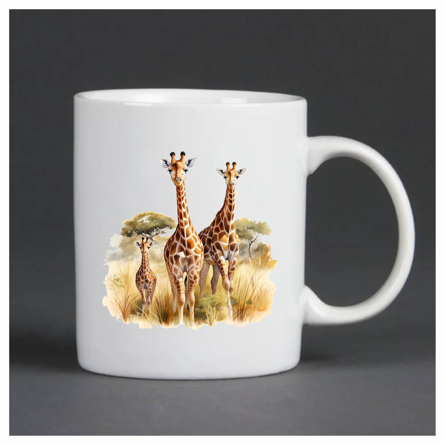 Giraffe Family Safari Brown Vinyl Decal Sticker
