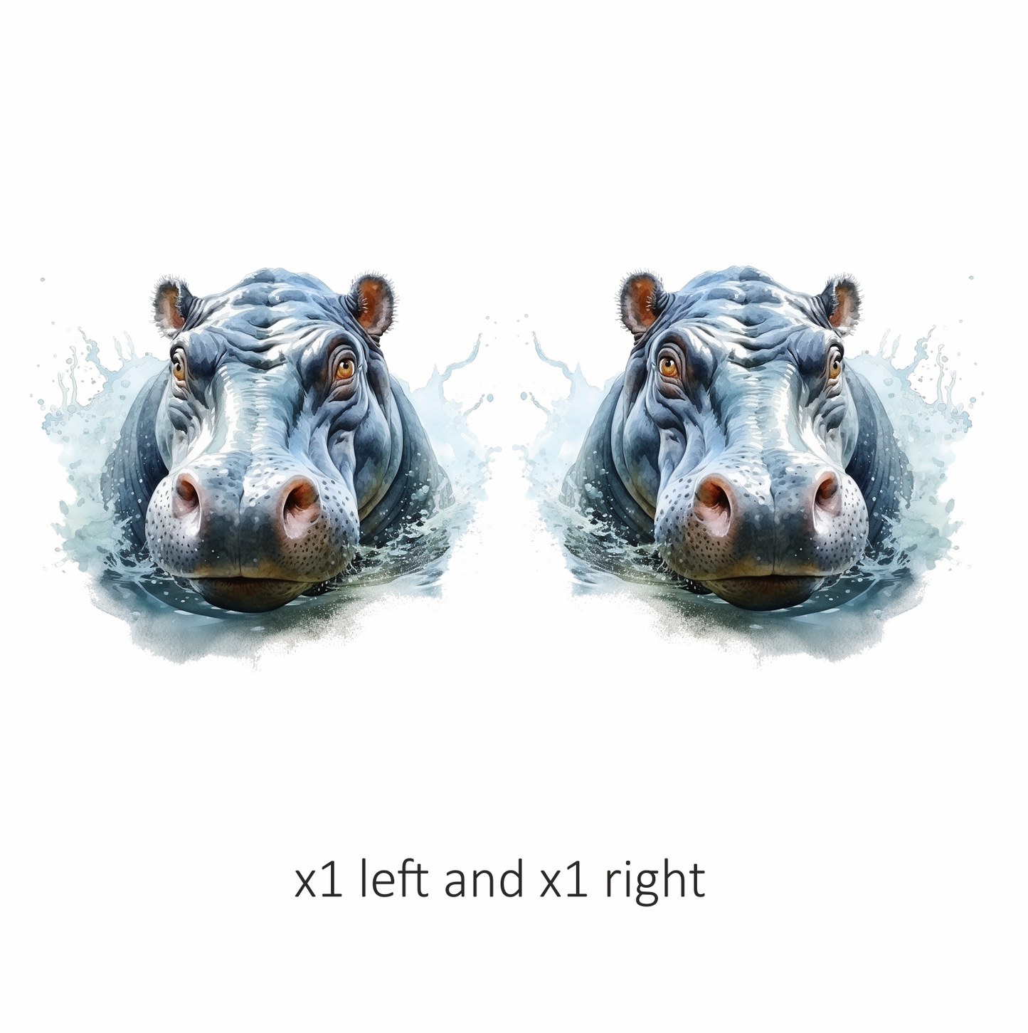 Hippo Breed Water Splash Grey Vinyl Decal Sticker