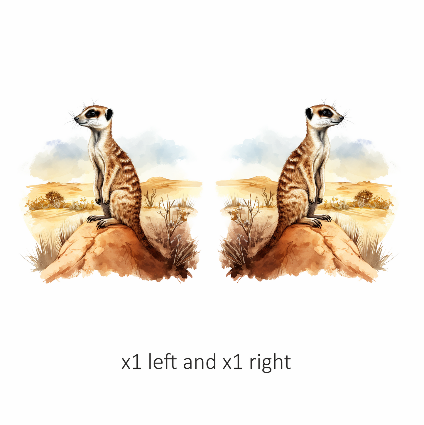 Meerkat Standing Brown Desert Landscape Vinyl Decal Sticker