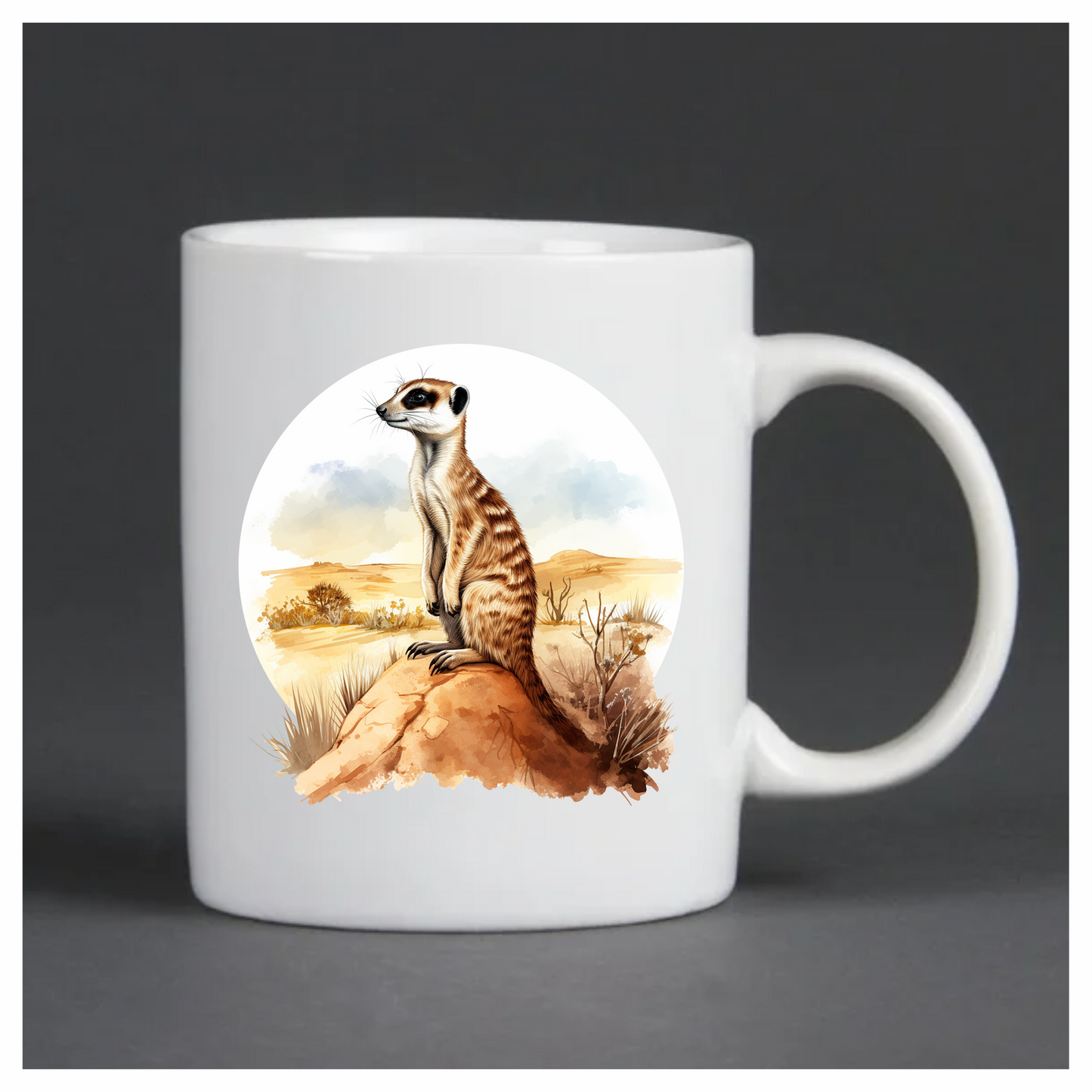 Meerkat Standing Brown Desert Landscape Vinyl Decal Sticker