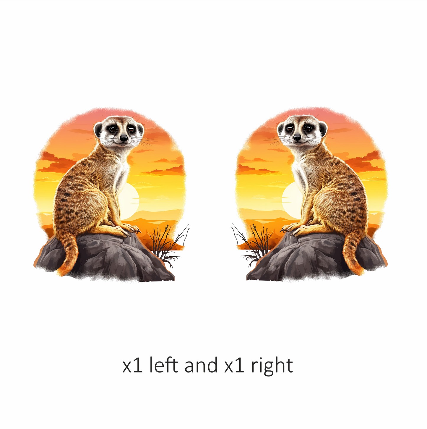 Meerkat Sitting On Grey Rock Sunset Vinyl Decal Sticker