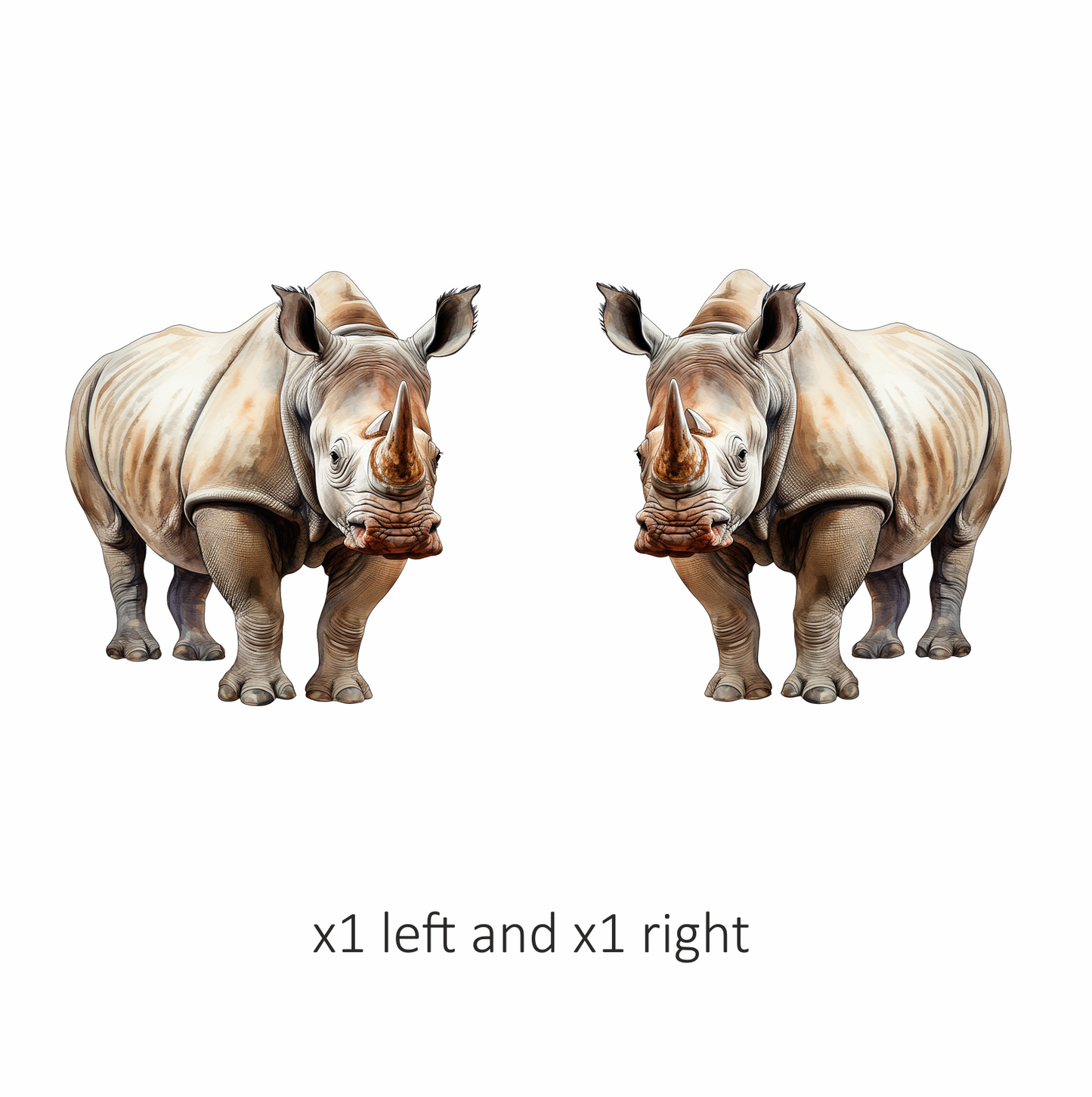 White Rhinoceros Standing Forward View Vinyl Decal Sticker