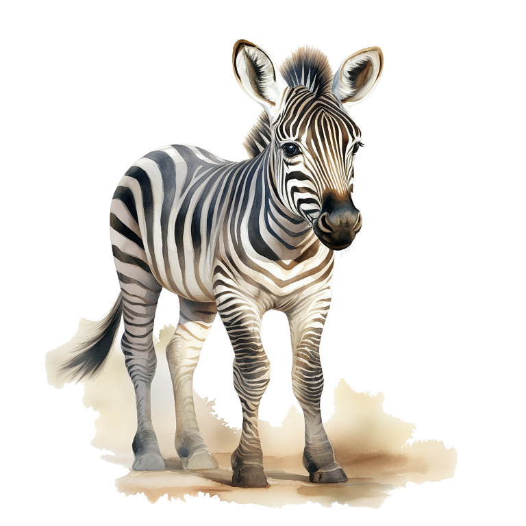 Zebra illustration on a white background vinyl sticker.