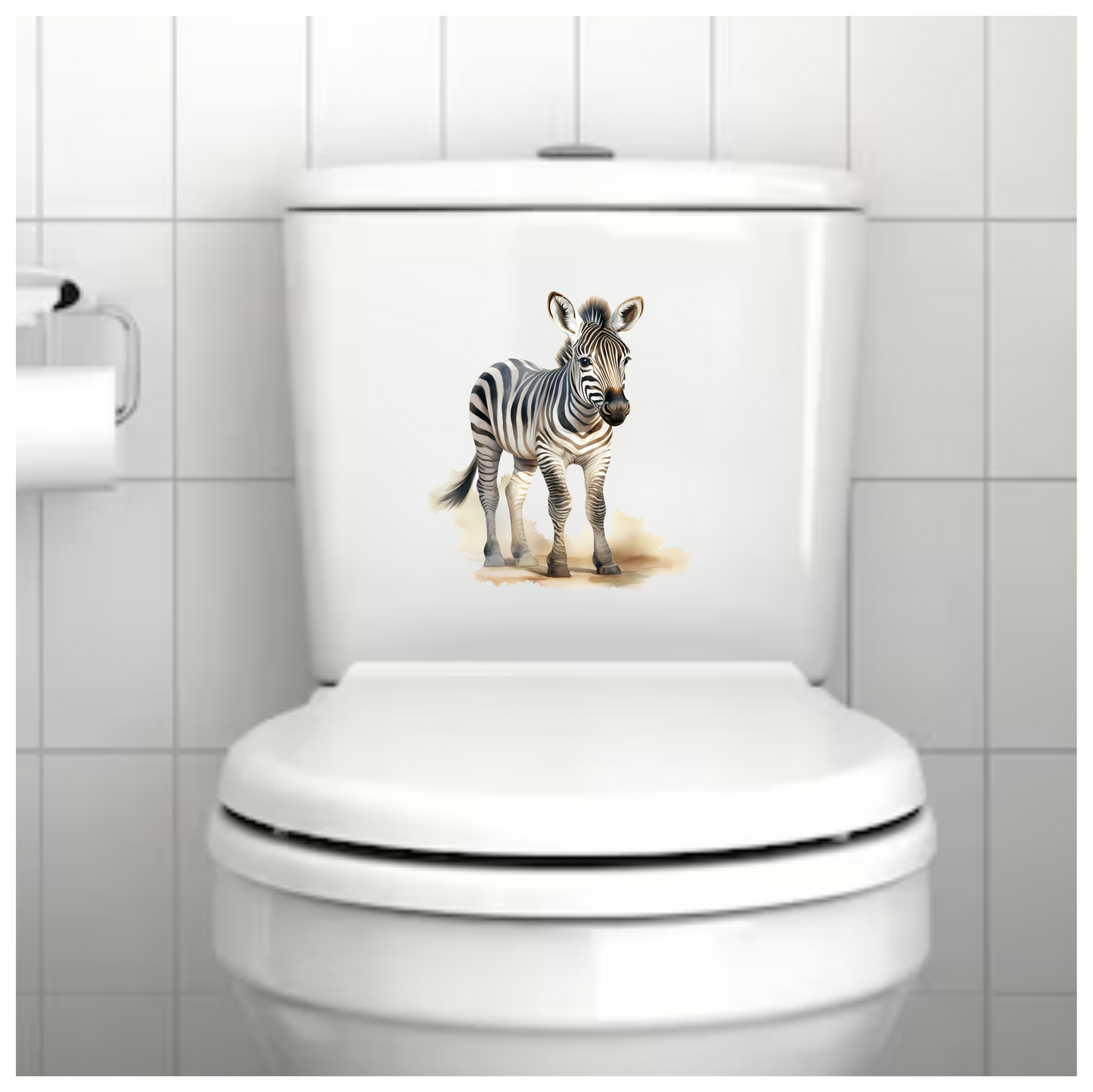 Plains Zebra Standing On Sand White Vinyl Decal Sticker