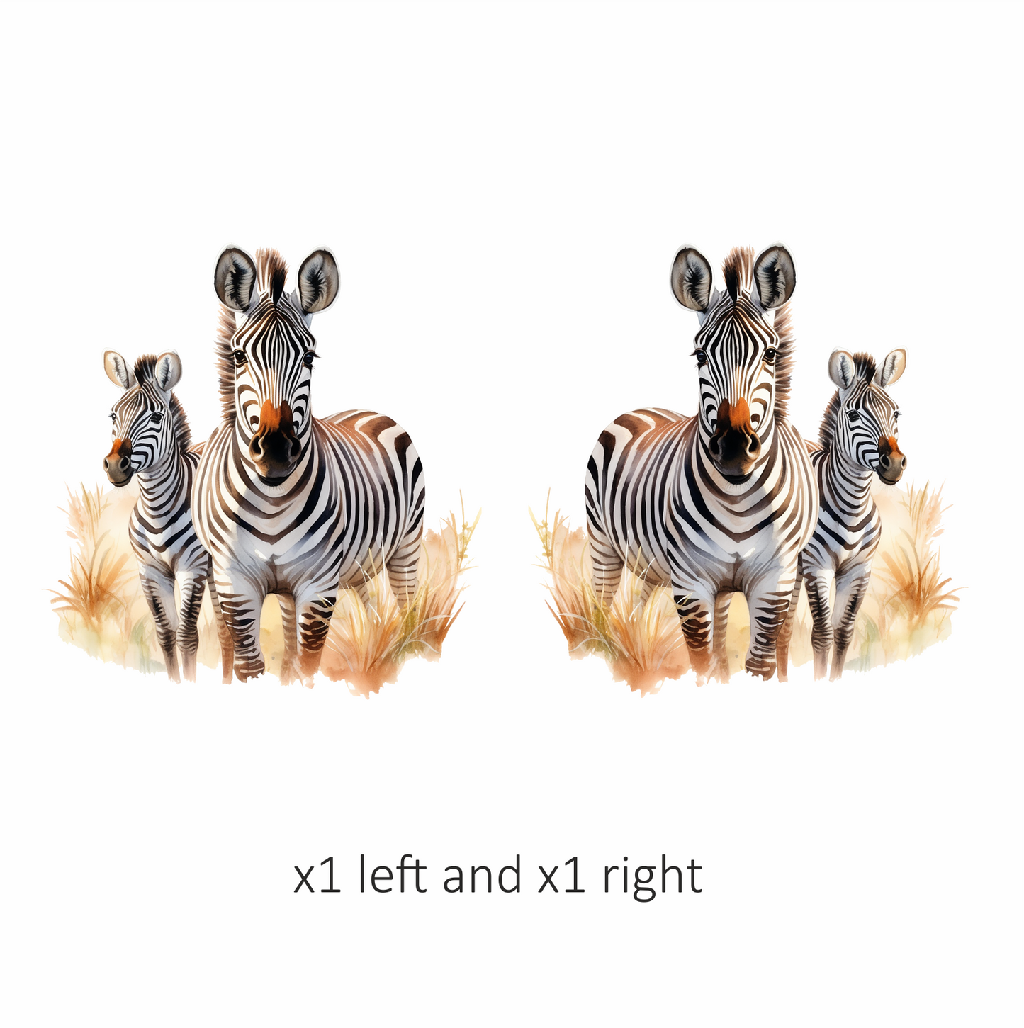 Plains Zebra Adult Foal Black Stripes Vinyl Decal Sticker