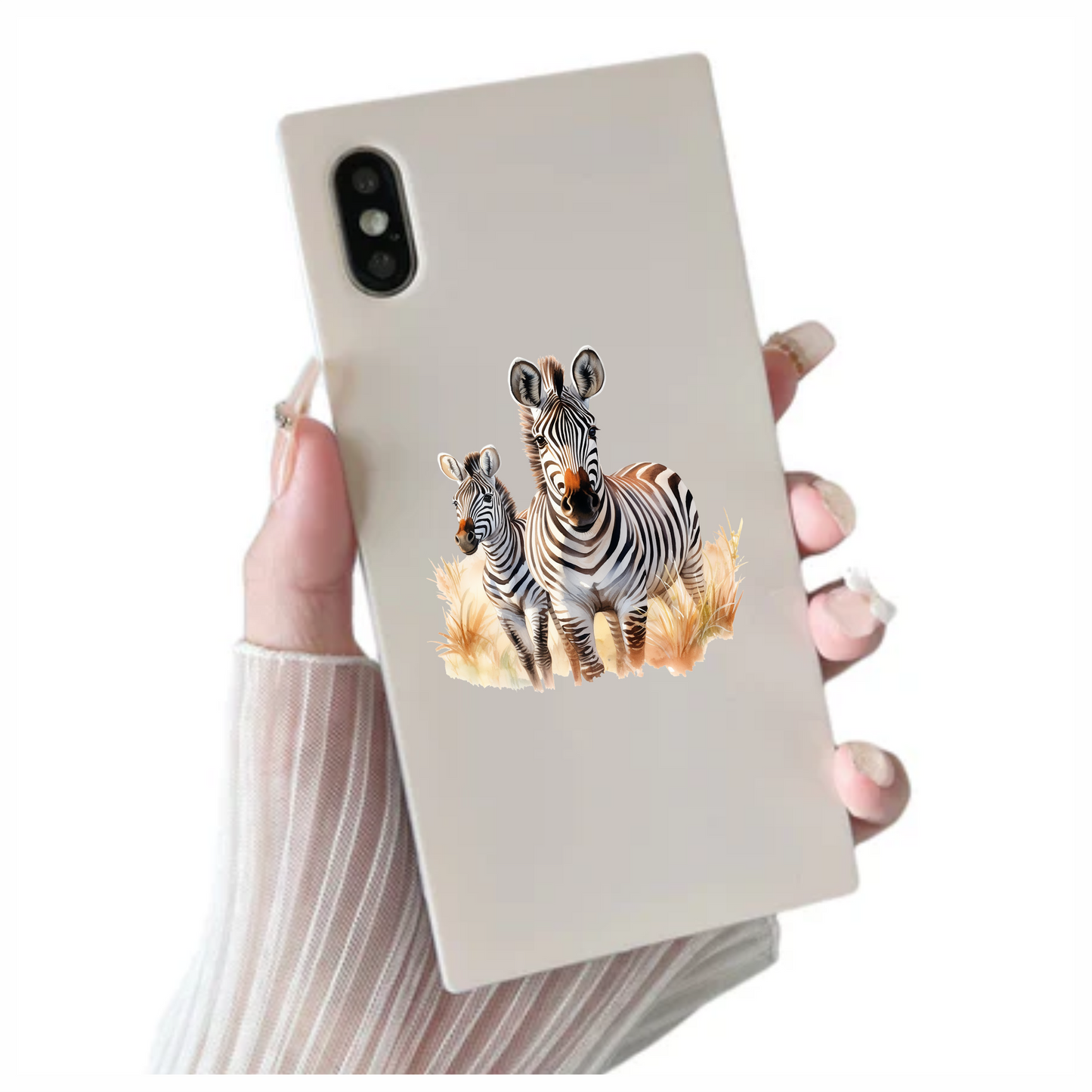 Plains Zebra Adult Foal Black Stripes Vinyl Decal Sticker