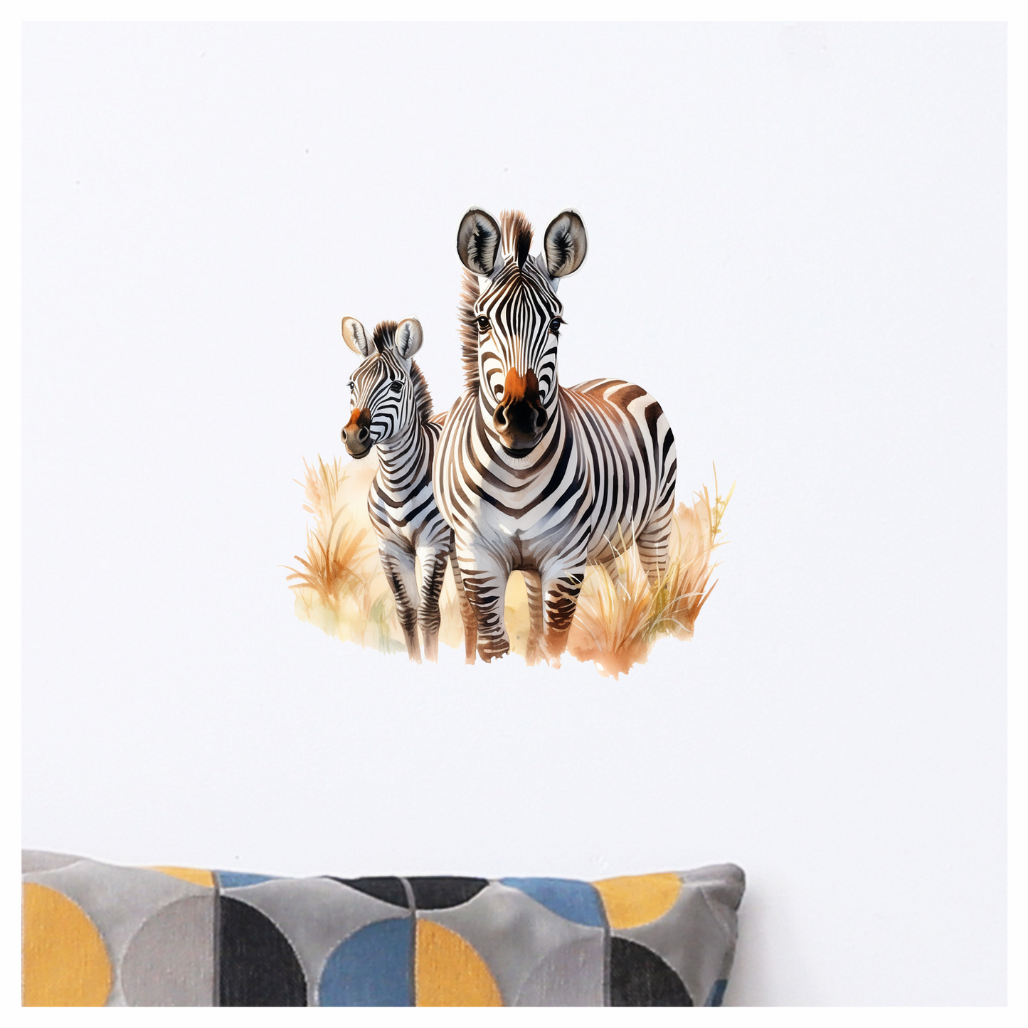 Plains Zebra Adult Foal Black Stripes Vinyl Decal Sticker