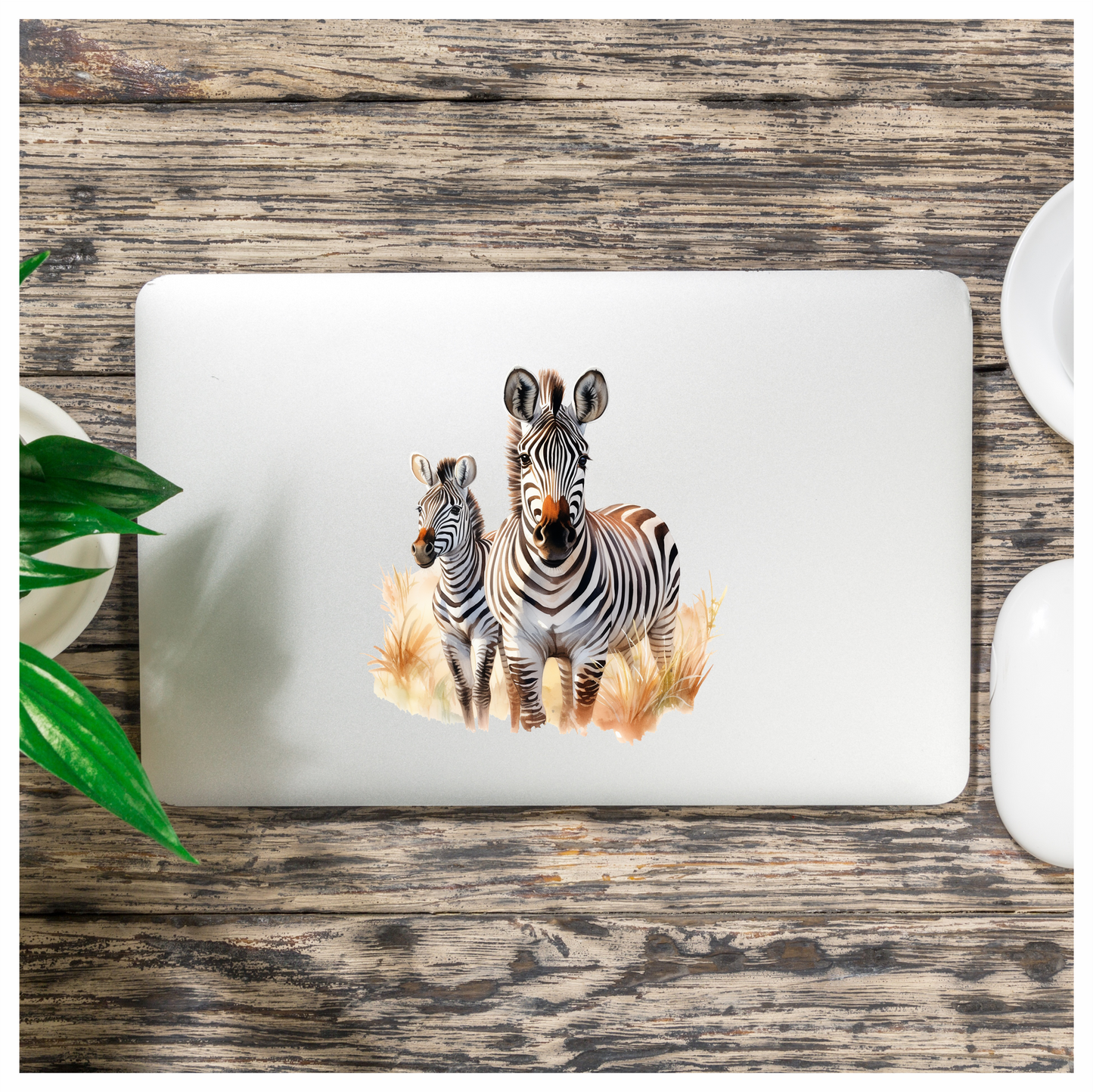 Plains Zebra Adult Foal Black Stripes Vinyl Decal Sticker