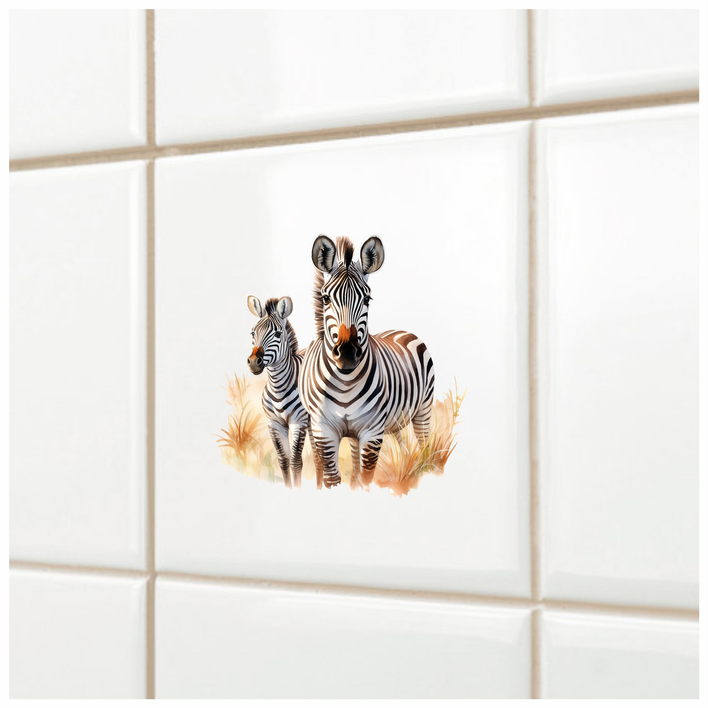 Plains Zebra Adult Foal Black Stripes Vinyl Decal Sticker