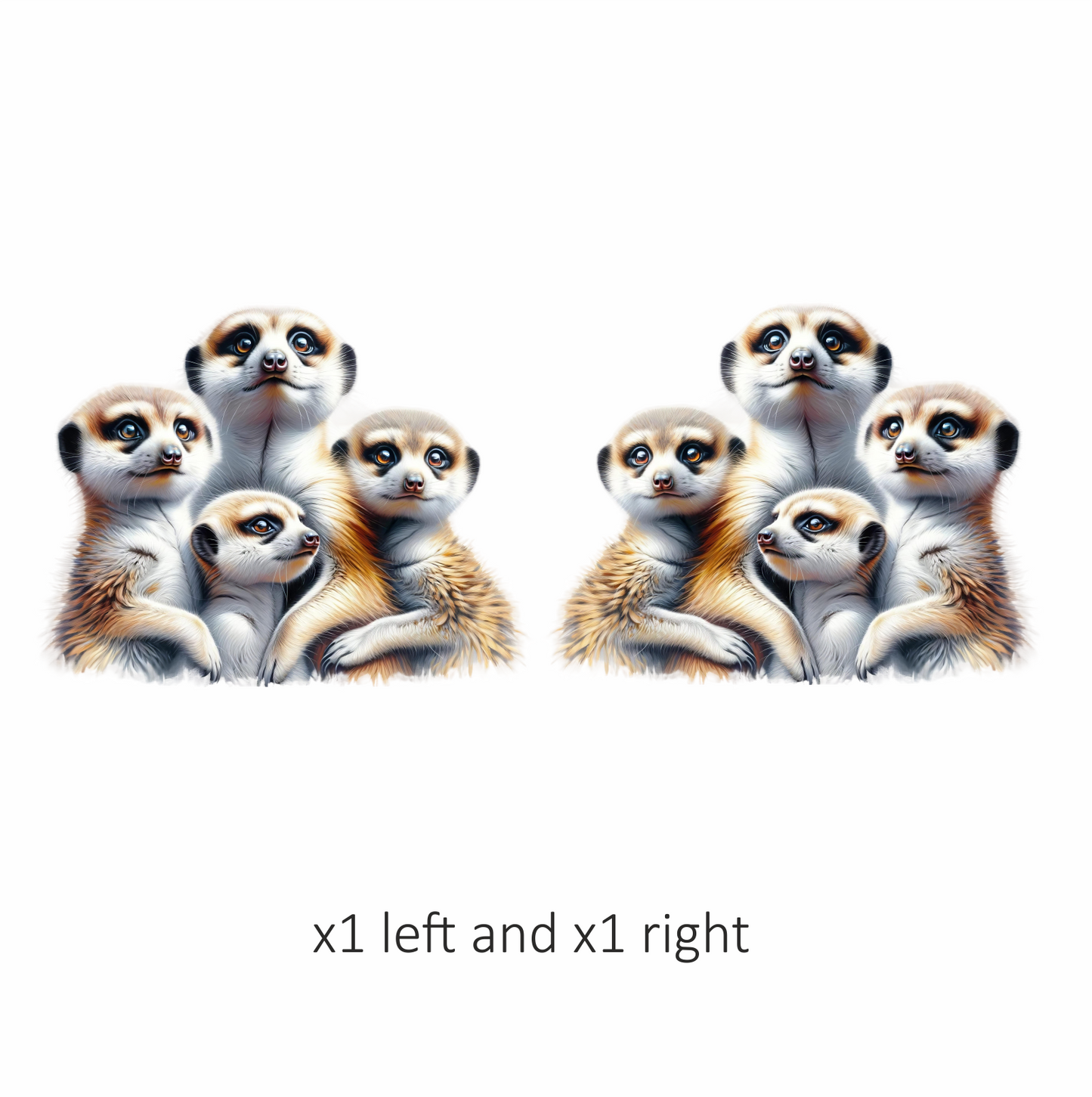 Brown Meerkat Family Group Together Vinyl Sticker Decal.