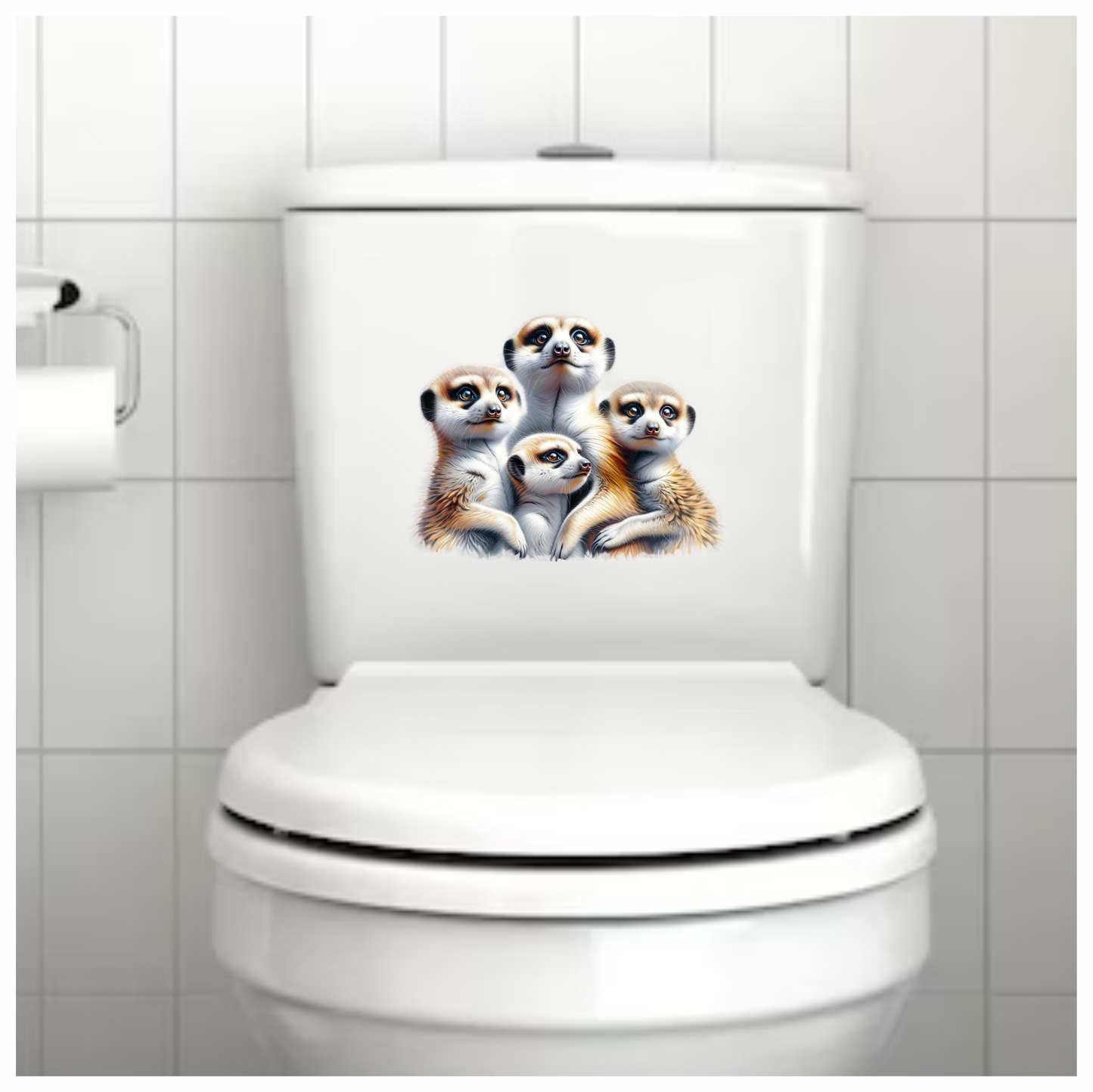 Brown Meerkat Family Group Together Vinyl Sticker Decal.