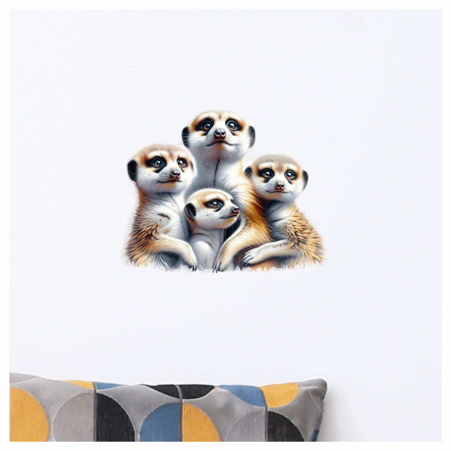 Brown Meerkat Family Group Together Vinyl Sticker Decal.