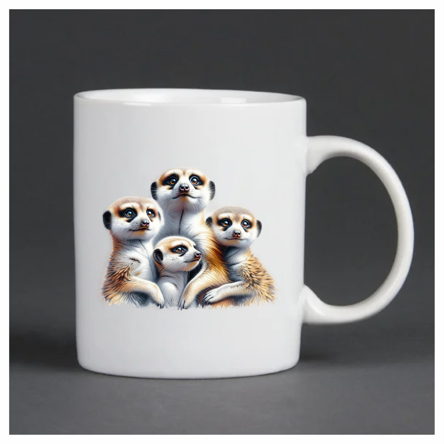 Brown Meerkat Family Group Together Vinyl Sticker Decal.