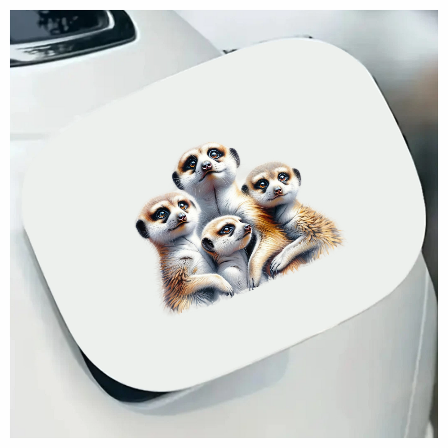 Brown Meerkat Family Group Together Vinyl Sticker Decal.