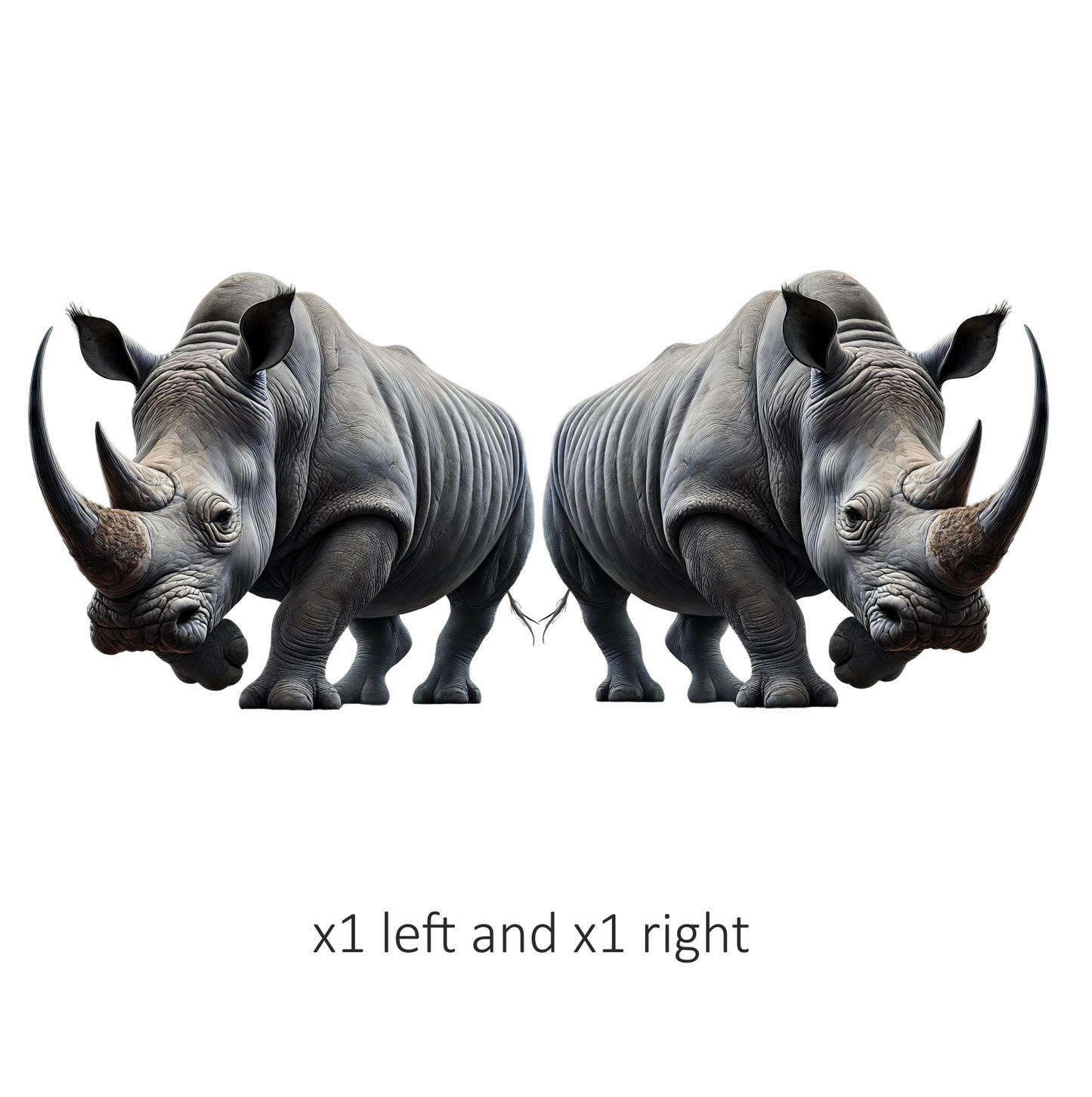 White Rhinoceros Strong Animal Vinyl Sticker Decal.