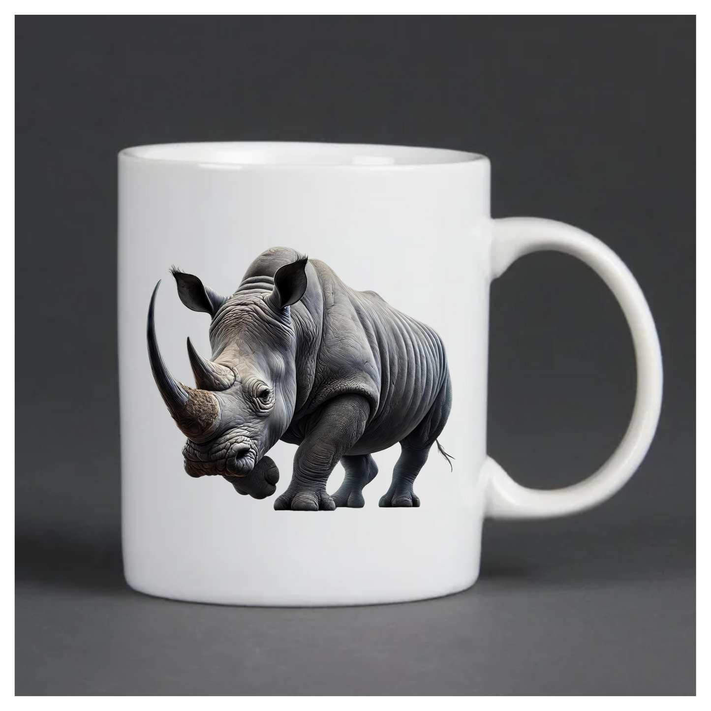 White Rhinoceros Strong Animal Vinyl Sticker Decal.