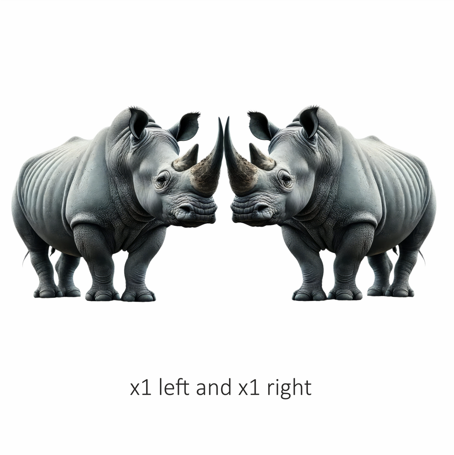 White Rhinoceros Standing Strong Vinyl Sticker Decal.