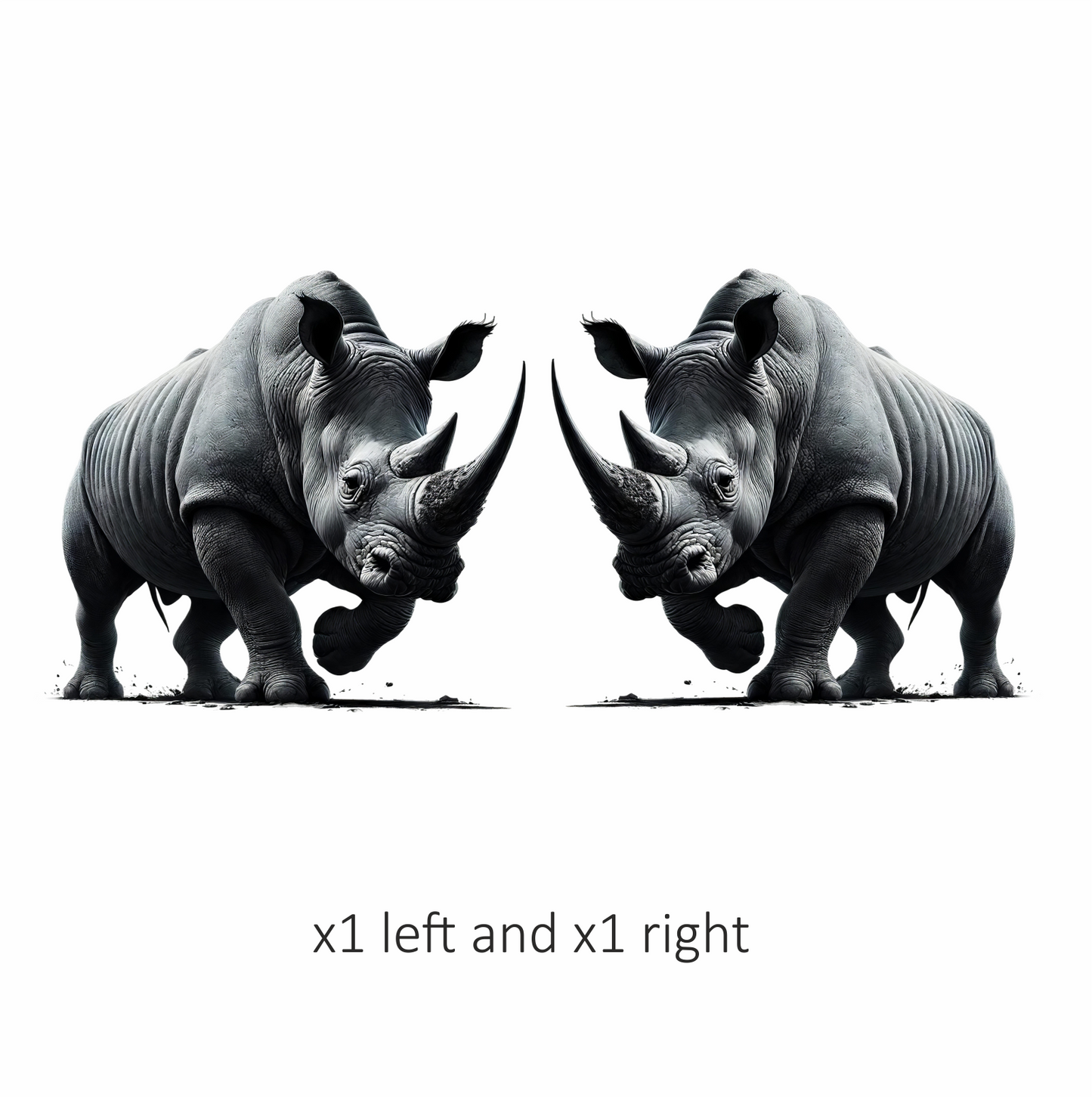White Rhinoceros Strong Stance Vinyl Sticker Decal.