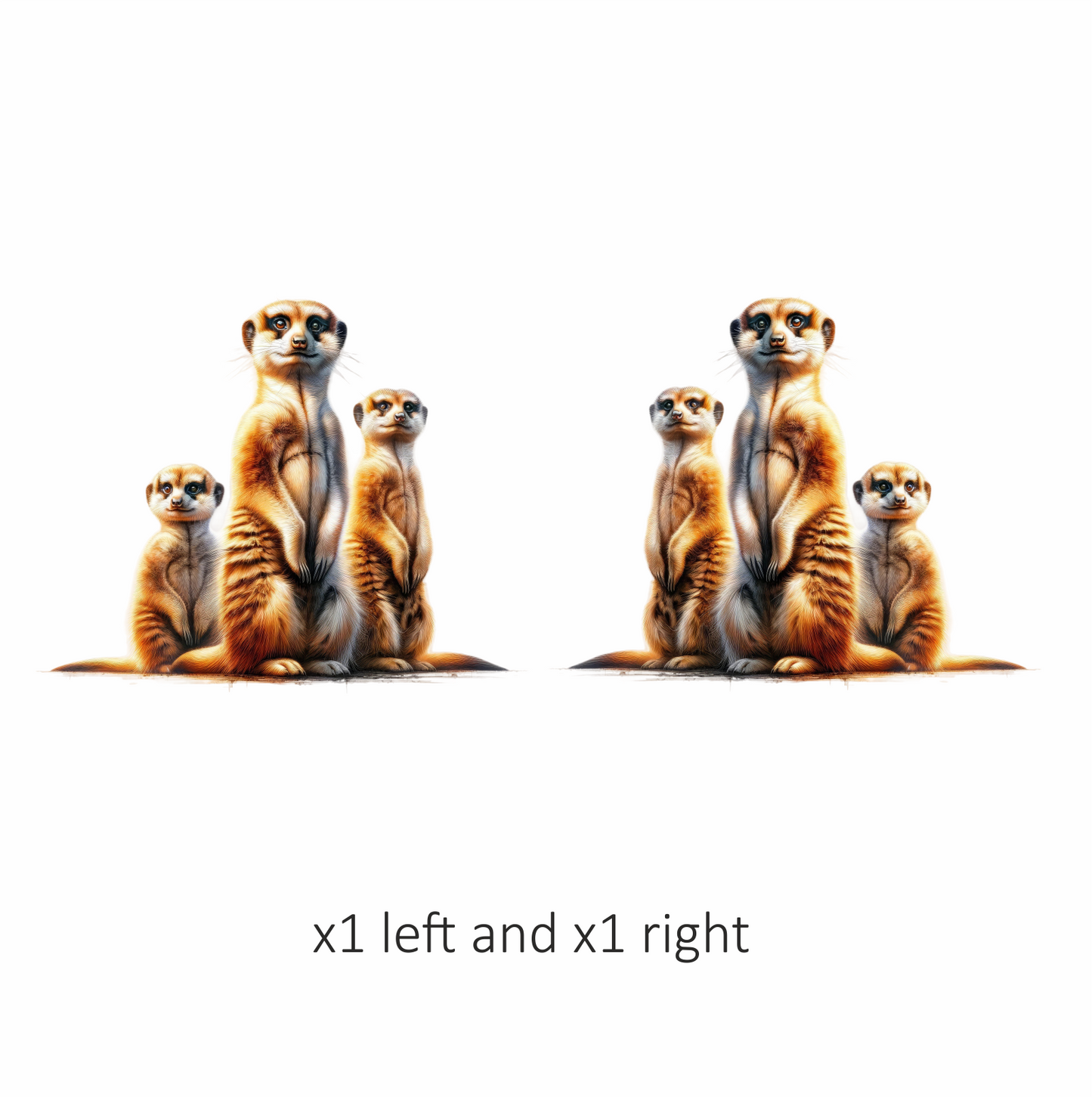Three Meerkats Standing Together Brown Vinyl Sticker Decal.