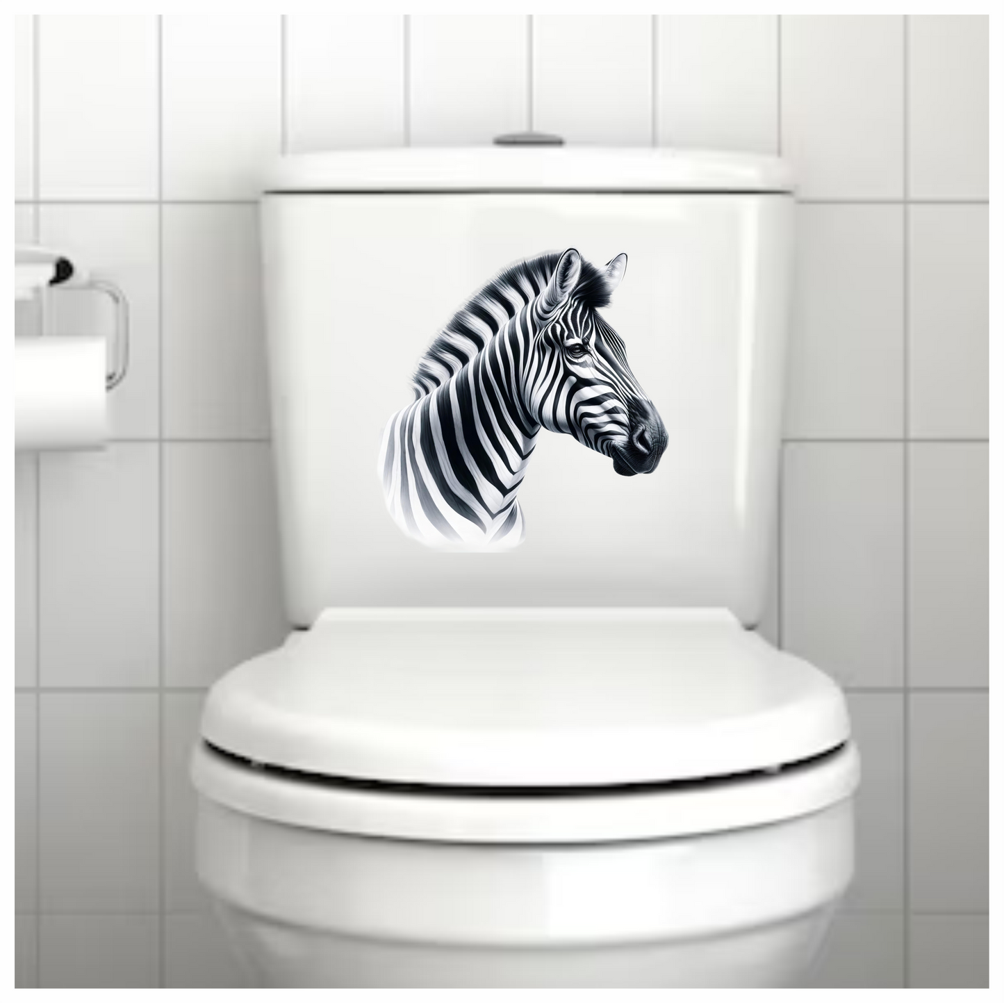 Zebra Head Black White Plains Vinyl Sticker Decal.