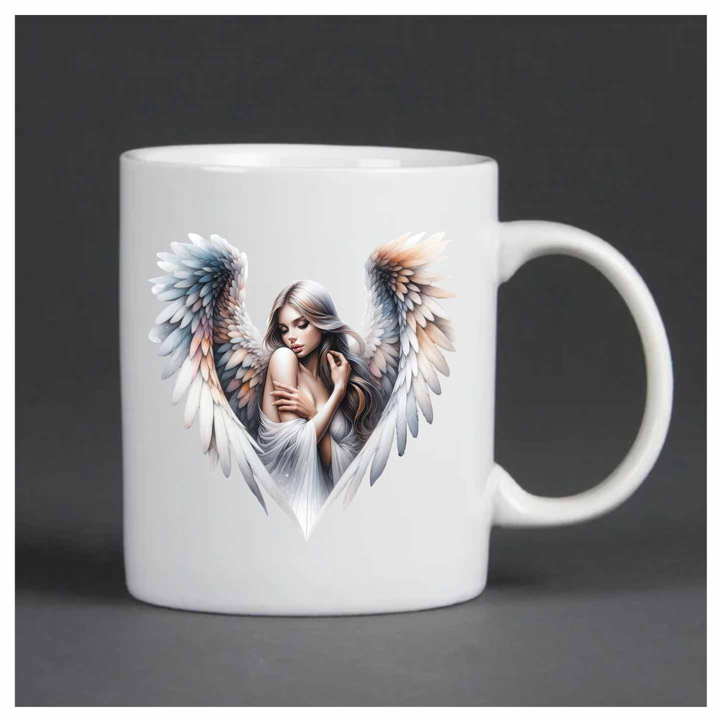 Angel Woman With White Wings Vinyl Sticker Decal.
