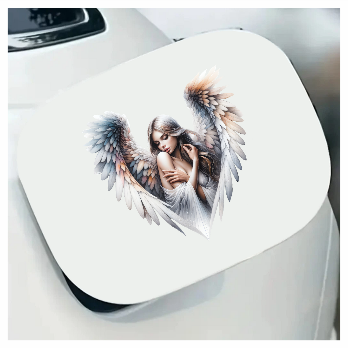 Angel Woman With White Wings Vinyl Sticker Decal.