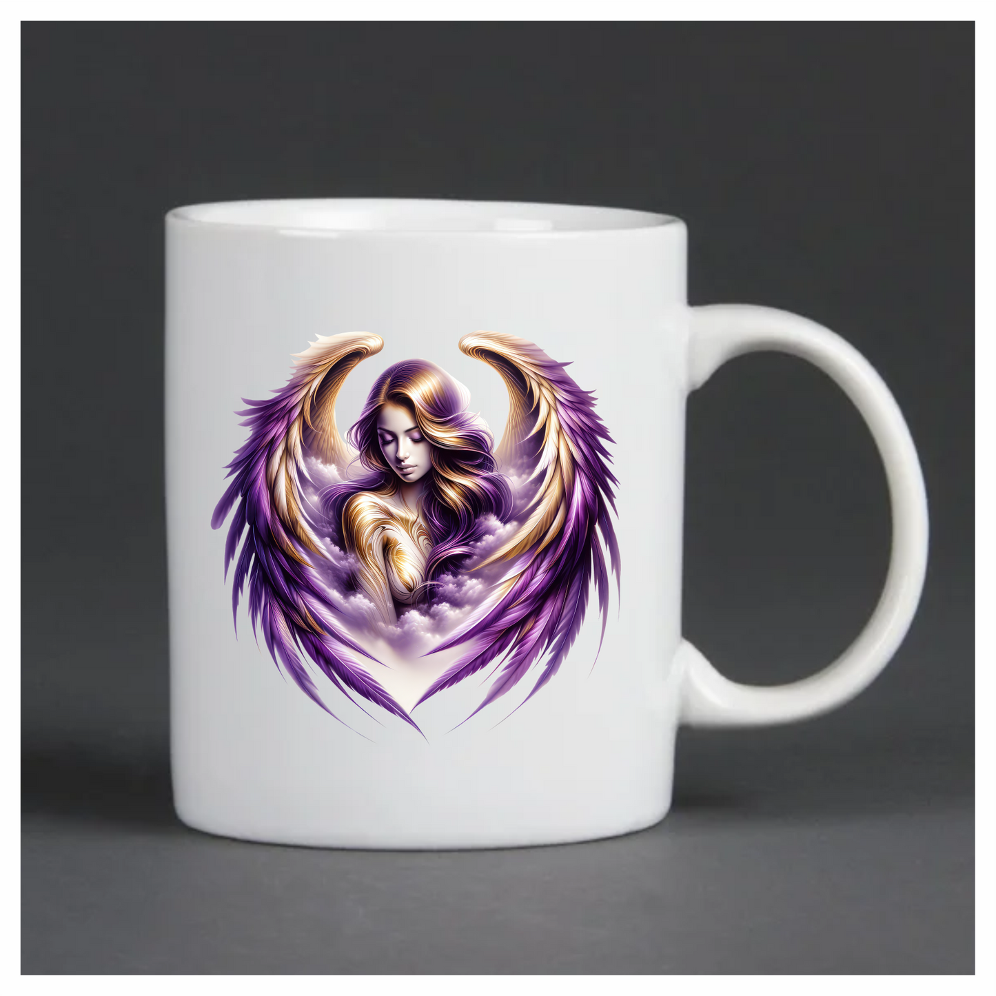 Angel Woman With Purple Wings Vinyl Sticker Decal.