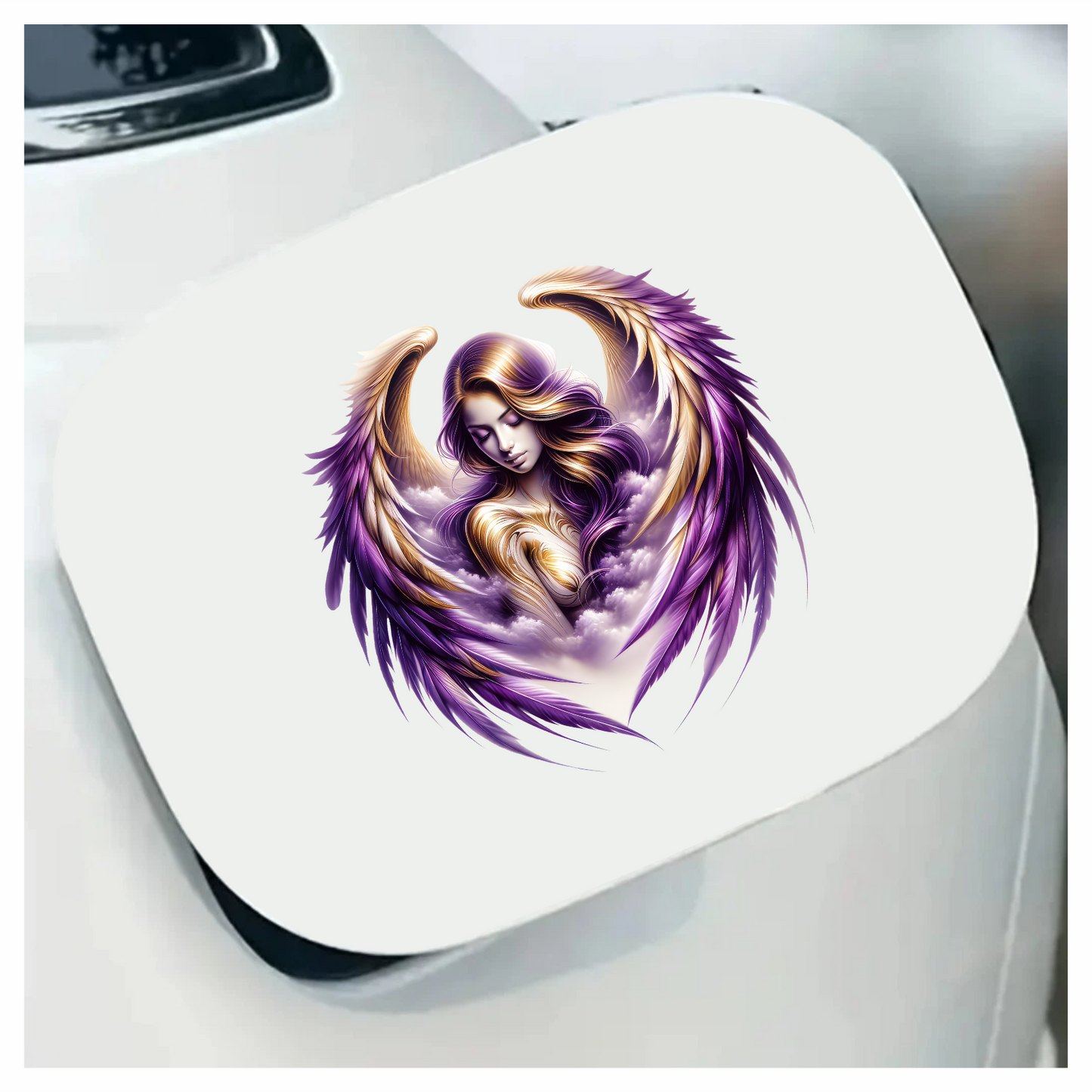 Angel Woman With Purple Wings Vinyl Sticker Decal.