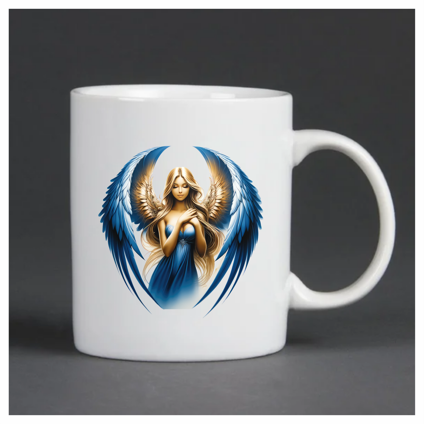 Angel Woman With Blue Wings Vinyl Sticker Decal.