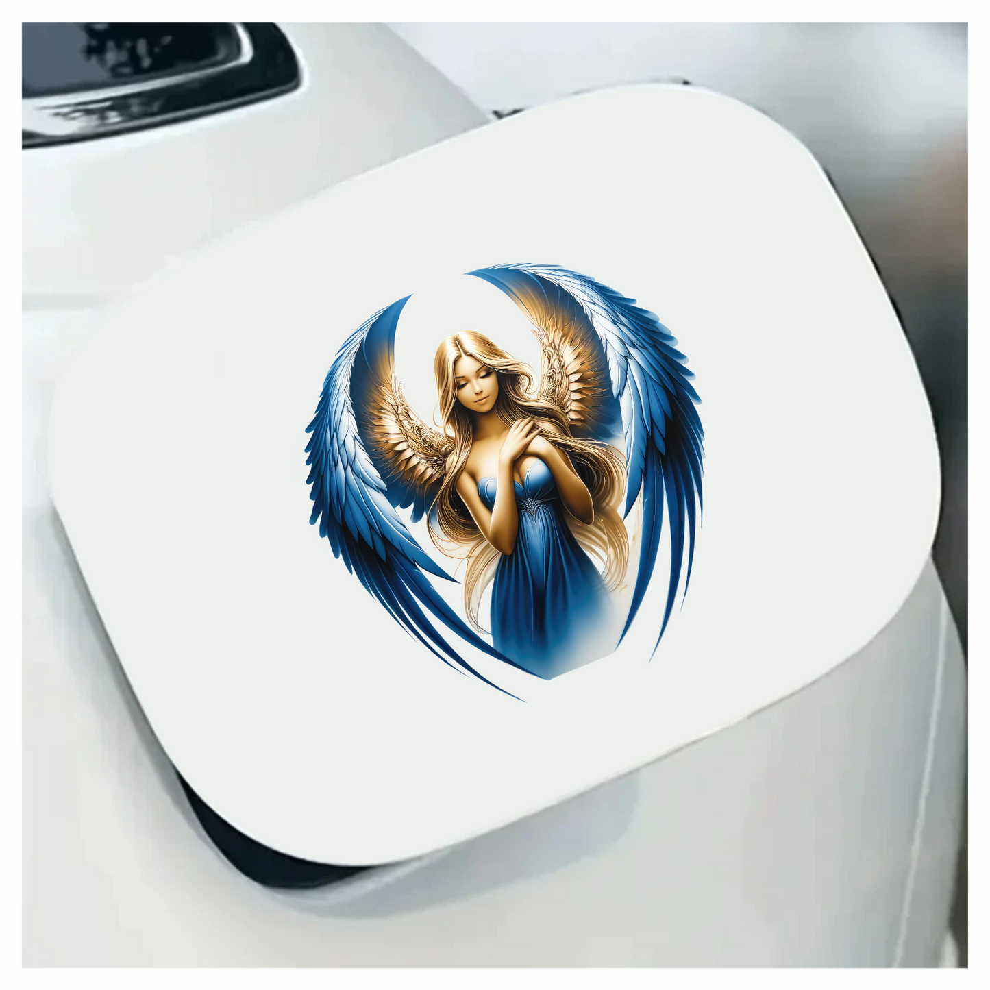 Angel Woman With Blue Wings Vinyl Sticker Decal.