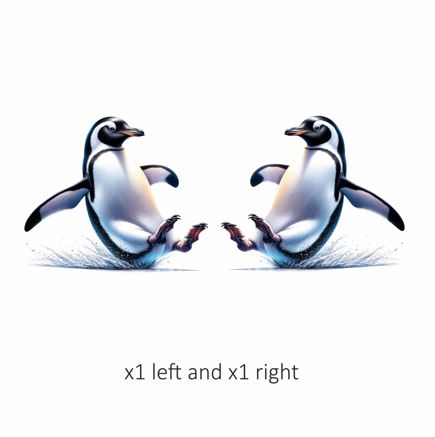 Black Gentoo Penguin Sliding Playful Vinyl Sticker Decal