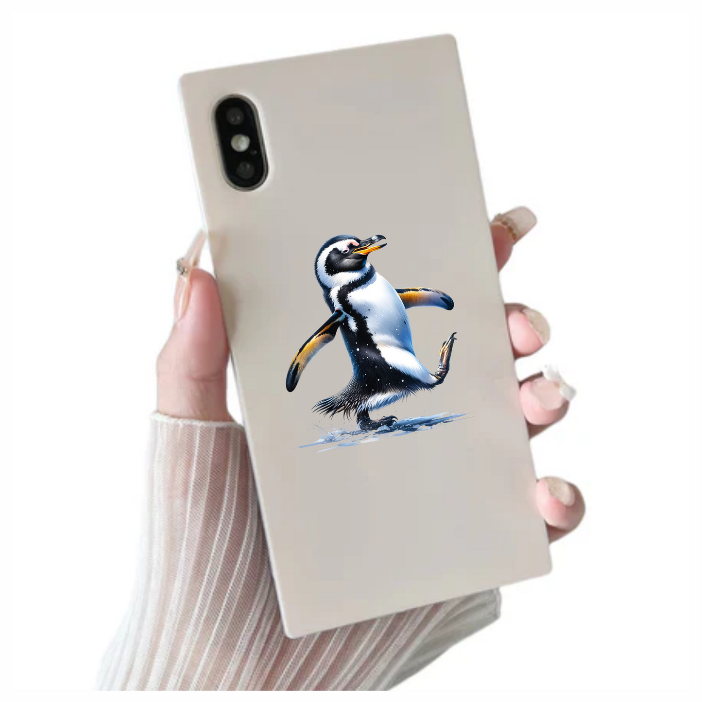 Black Gentoo Penguin Walking Happy Vinyl Sticker Decal