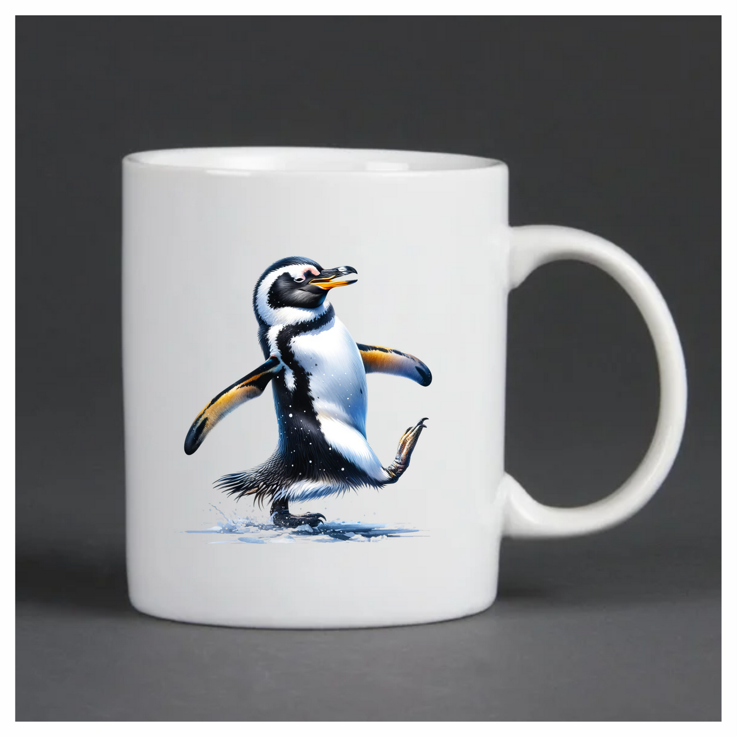 Black Gentoo Penguin Walking Happy Vinyl Sticker Decal