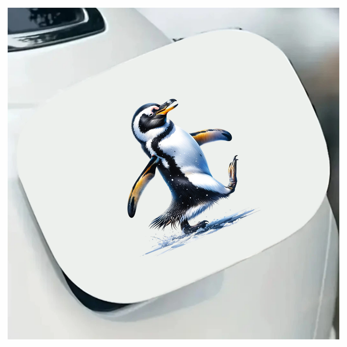 Black Gentoo Penguin Walking Happy Vinyl Sticker Decal