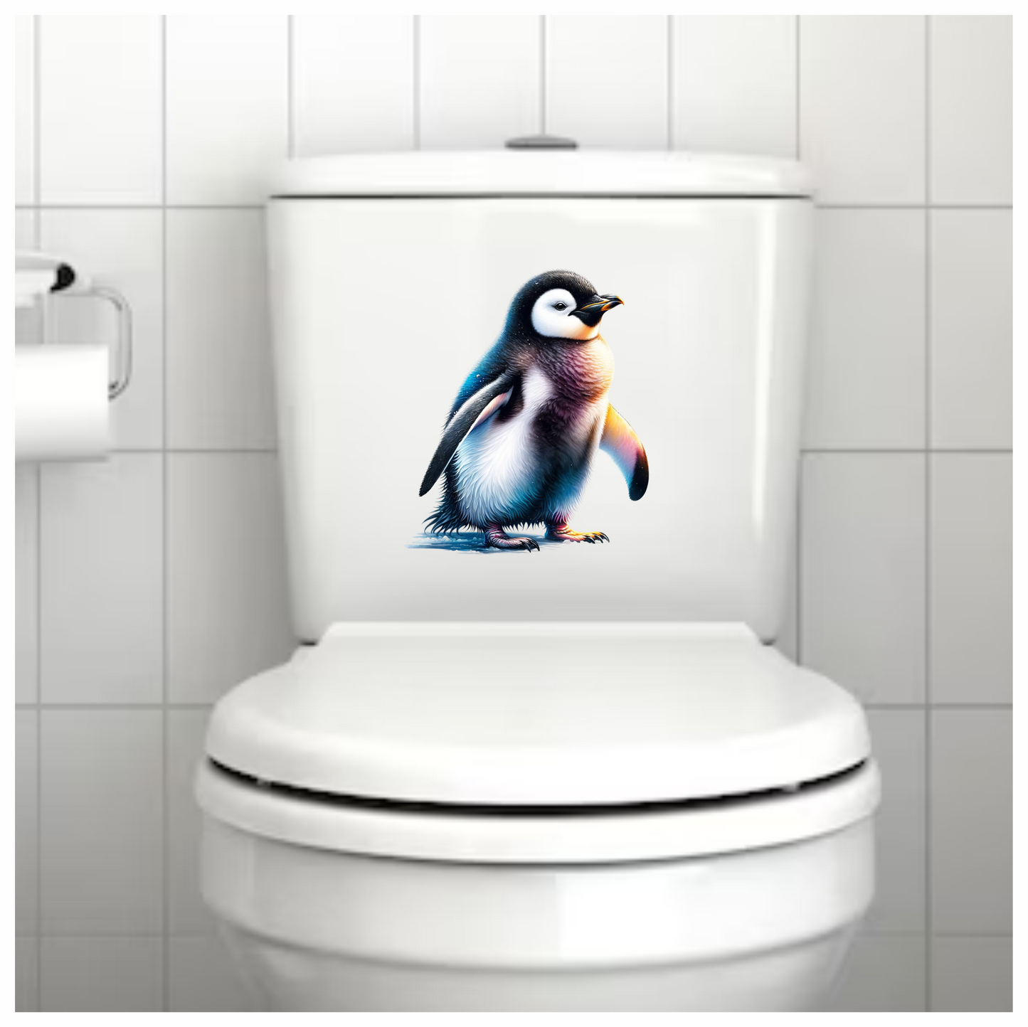 Black Baby Emperor Penguin Standing Vinyl Sticker Decal