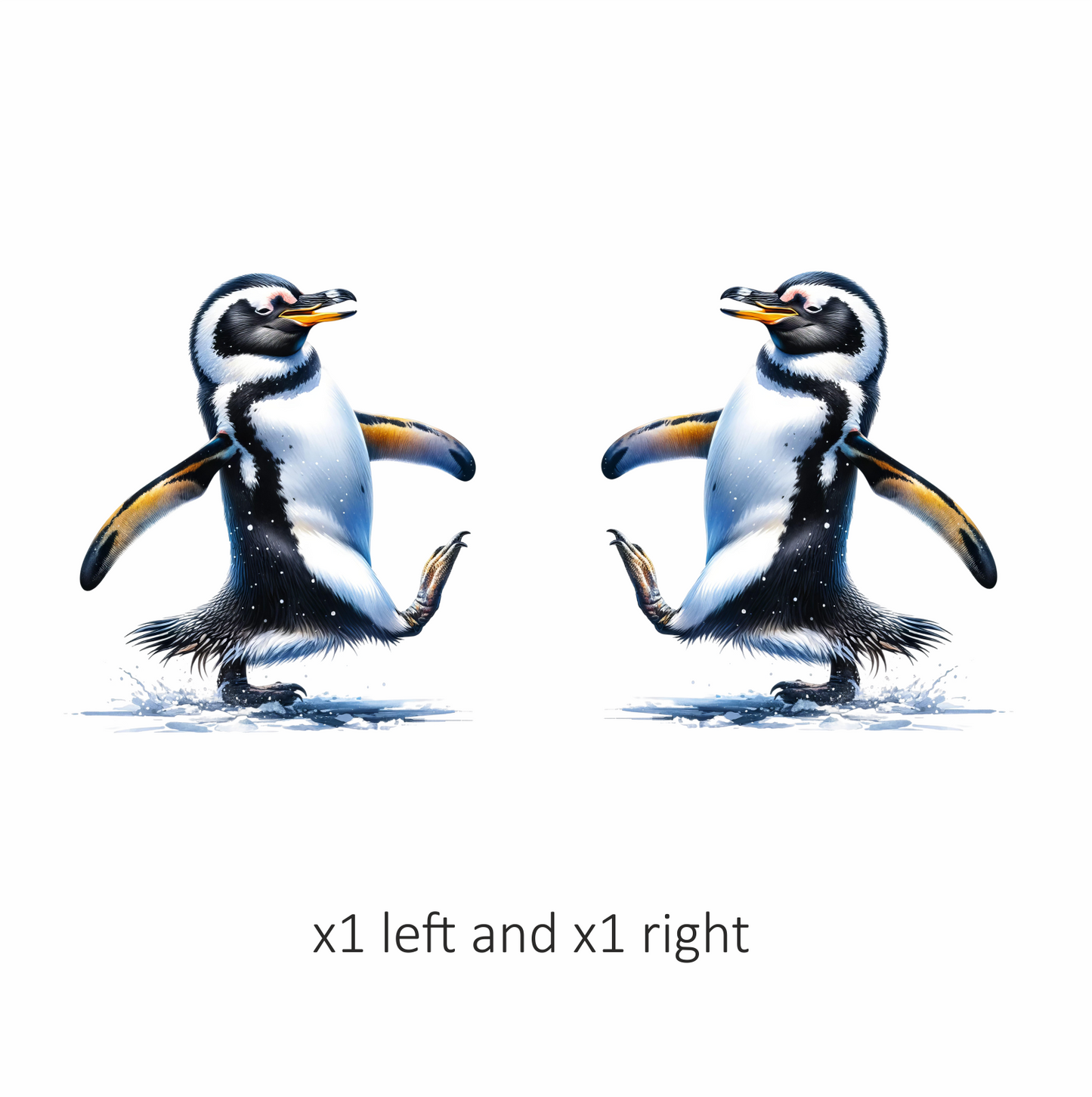 Black Gentoo Penguin Walking Happy Vinyl Sticker Decal