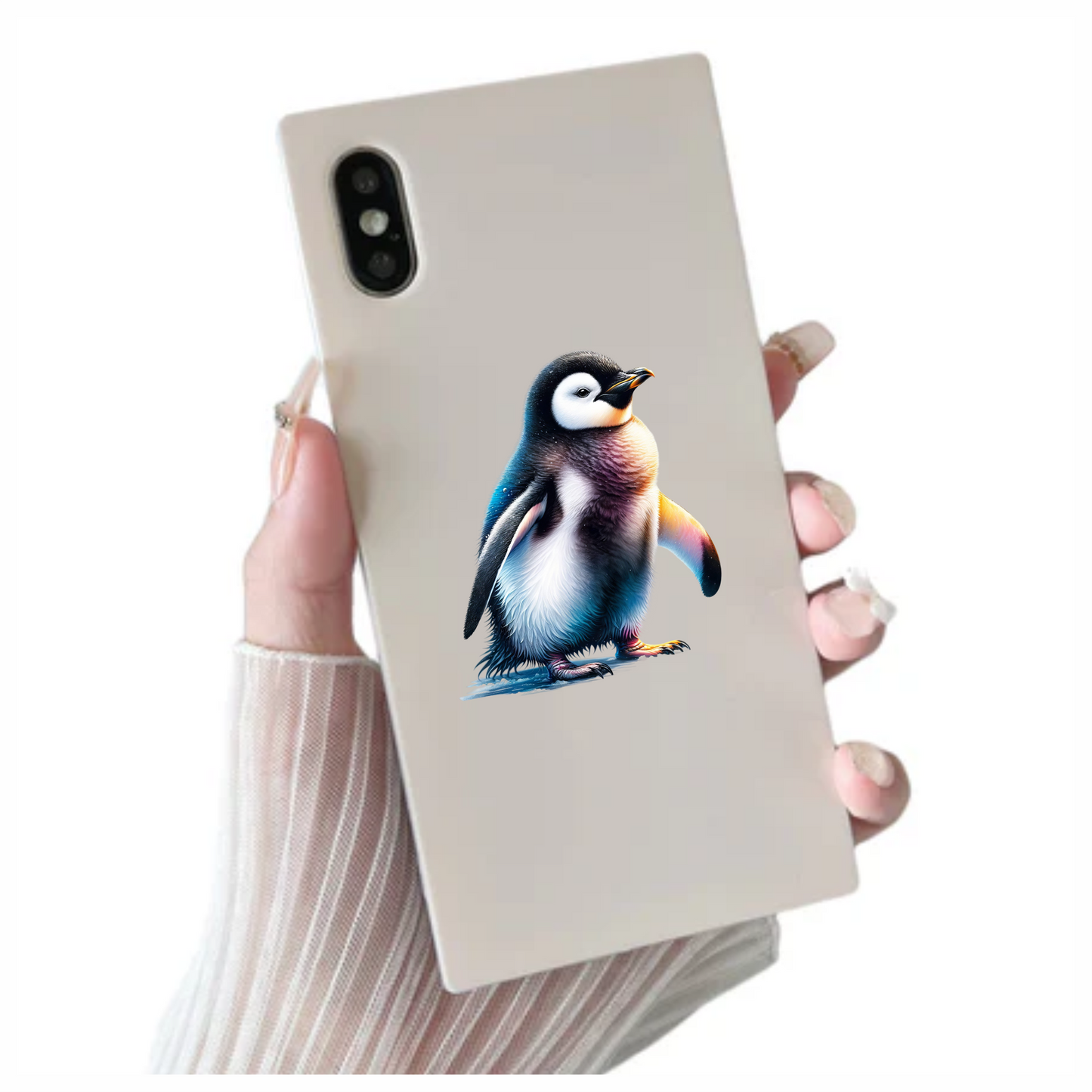 Black Baby Emperor Penguin Standing Vinyl Sticker Decal
