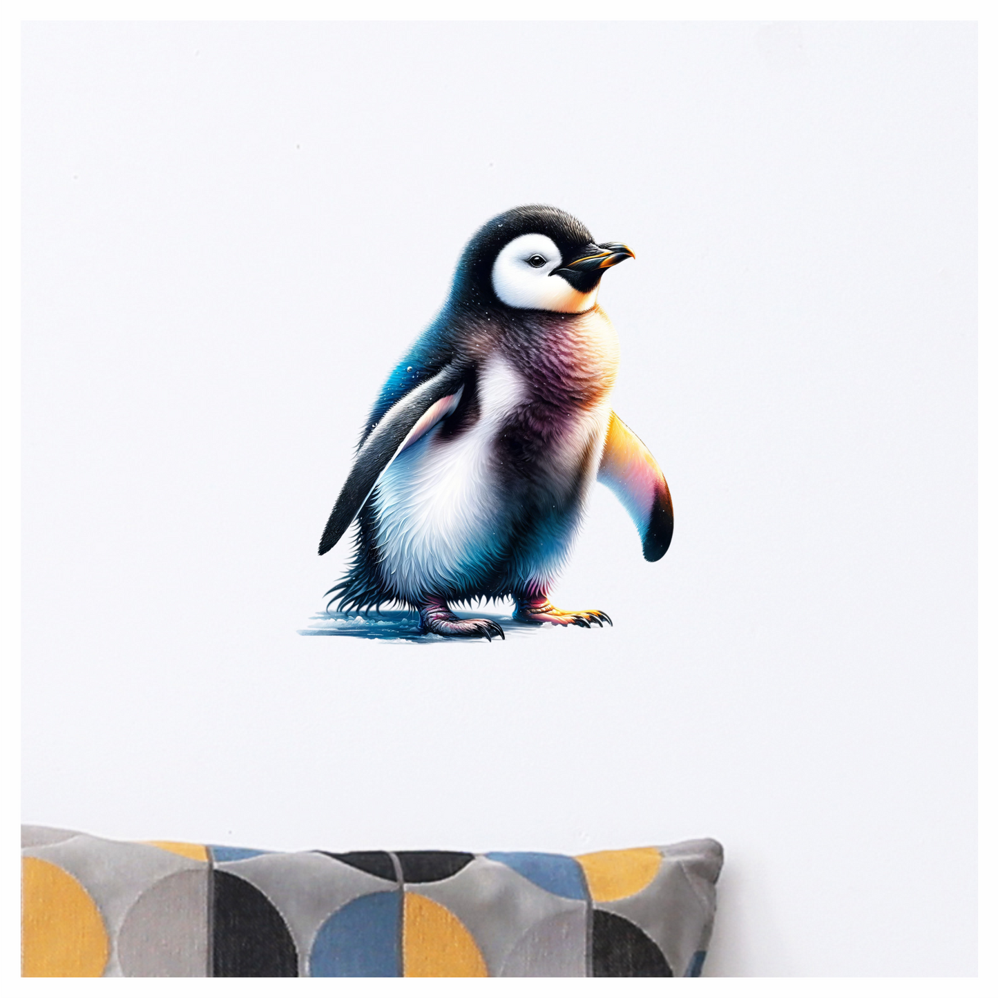 Black Baby Emperor Penguin Standing Vinyl Sticker Decal