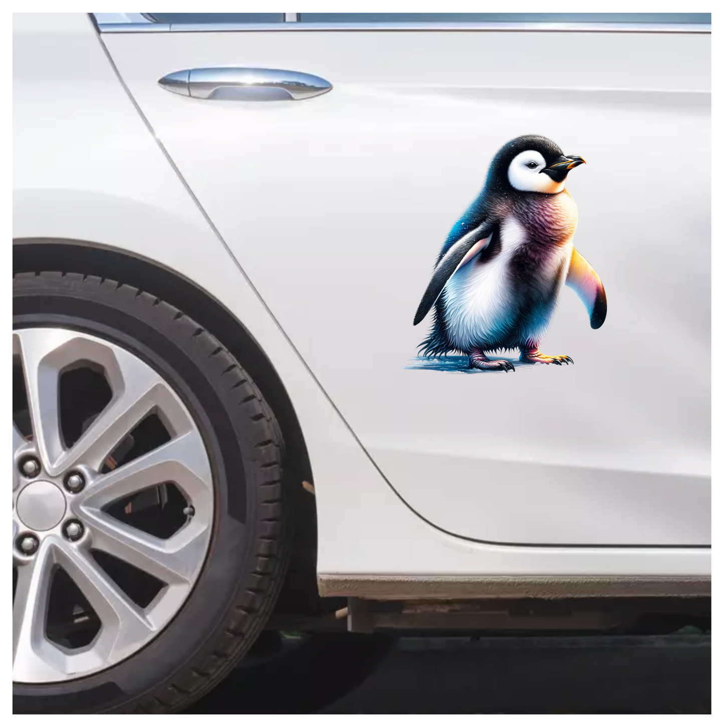 Black Baby Emperor Penguin Standing Vinyl Sticker Decal
