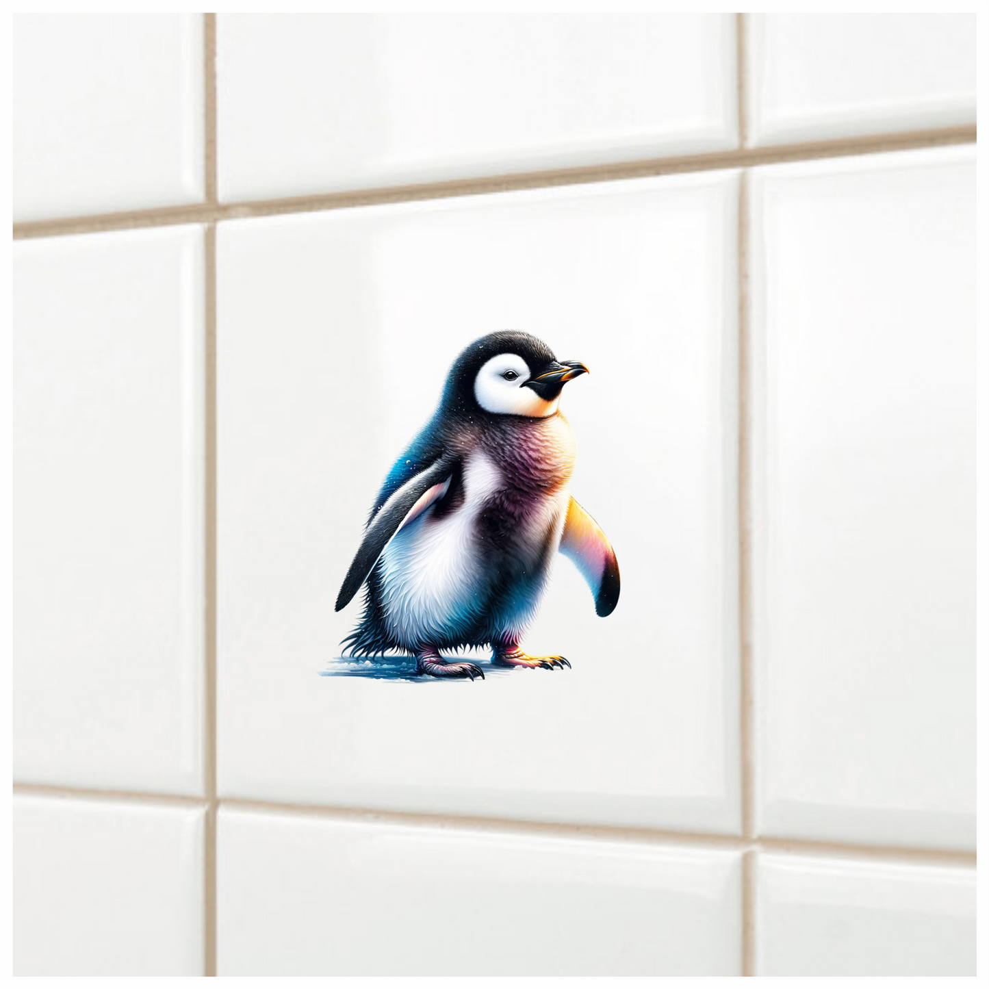 Black Baby Emperor Penguin Standing Vinyl Sticker Decal
