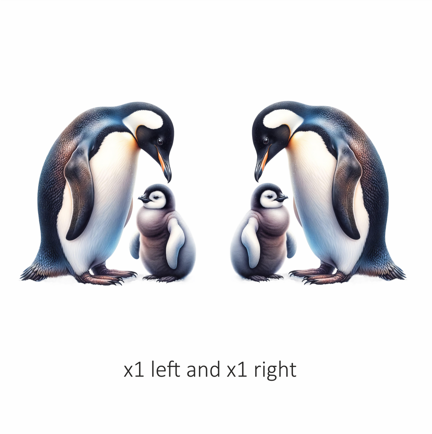 Black Emperor Penguin With Chick Vinyl Sticker Decal