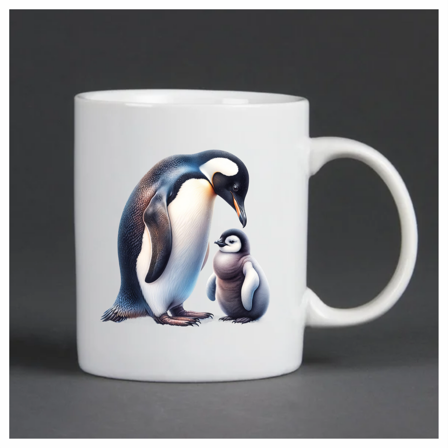 Black Emperor Penguin With Chick Vinyl Sticker Decal