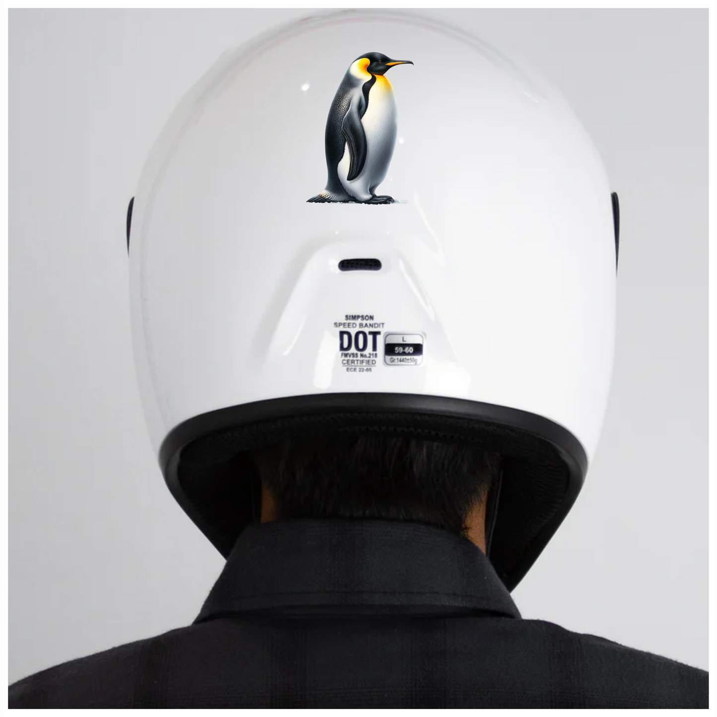 Black Emperor Penguin Standing Tall Vinyl Sticker Decal