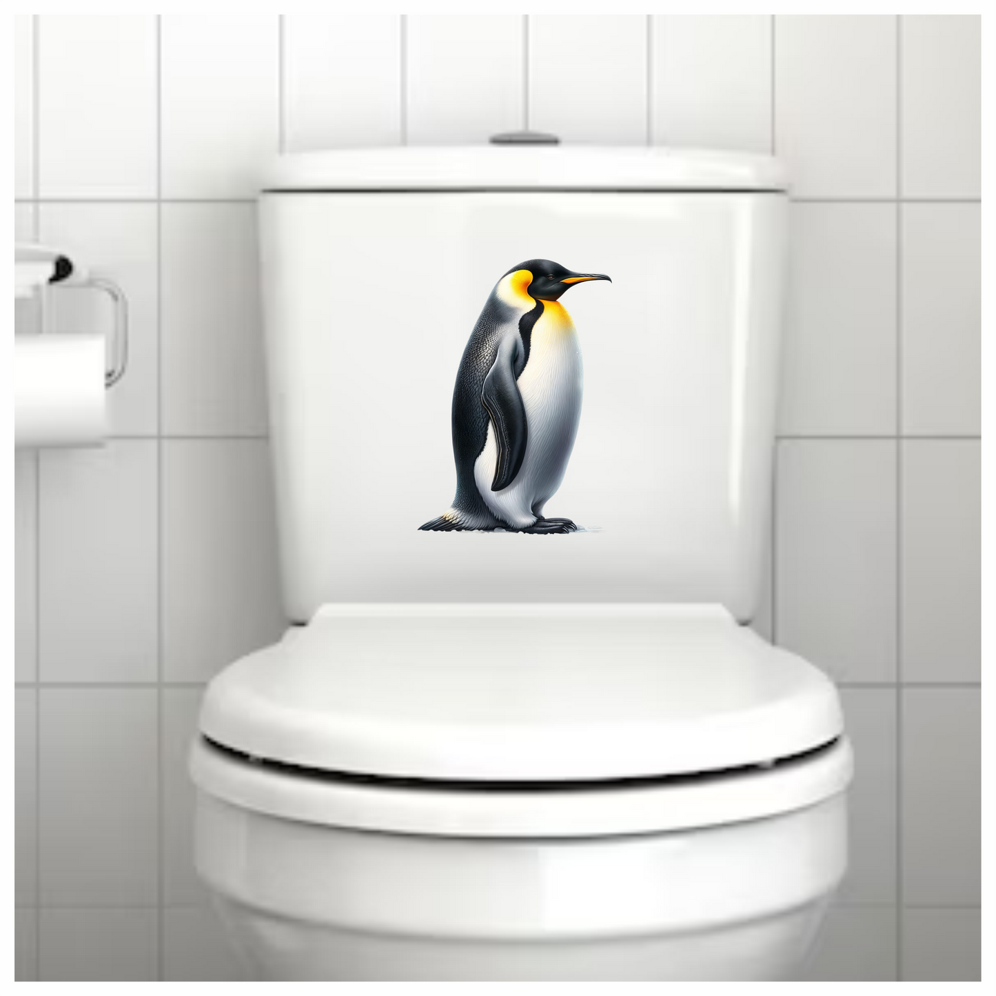 Black Emperor Penguin Standing Tall Vinyl Sticker Decal