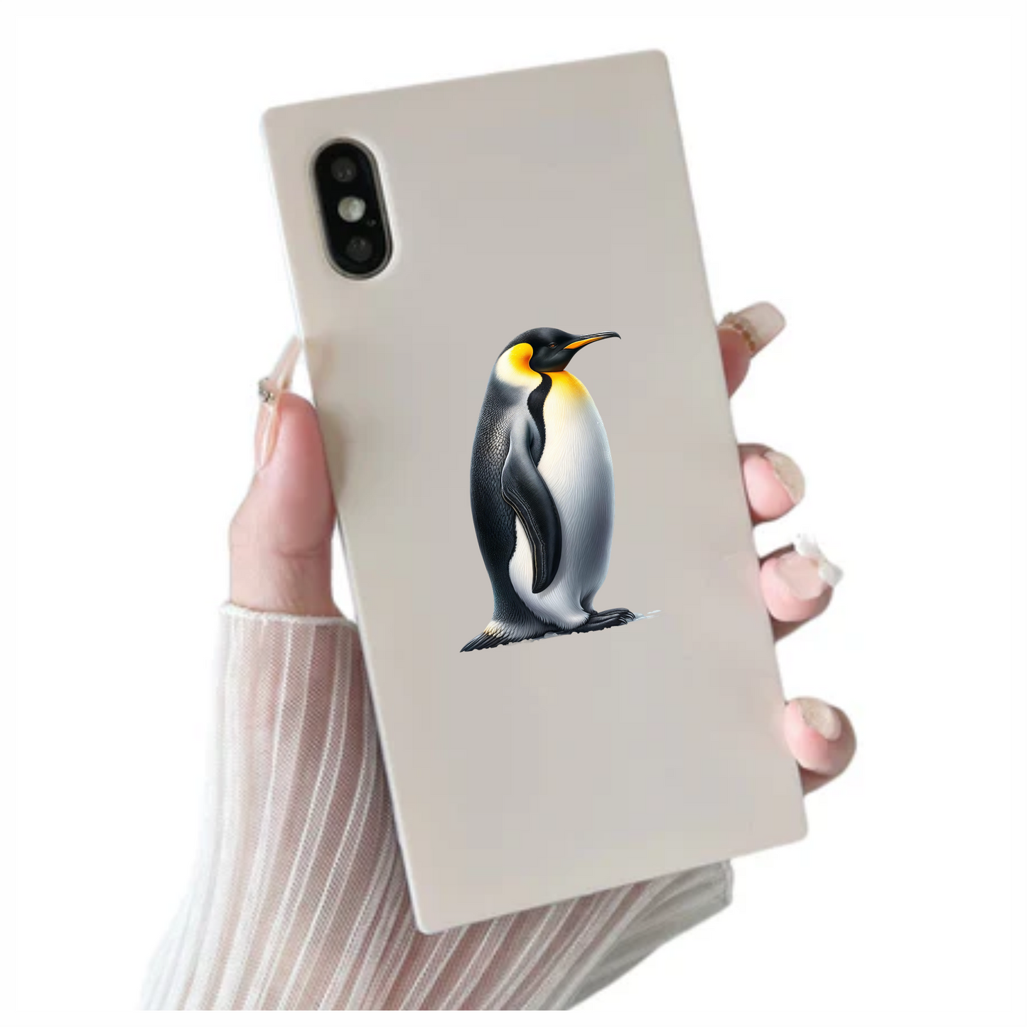 Black Emperor Penguin Standing Tall Vinyl Sticker Decal